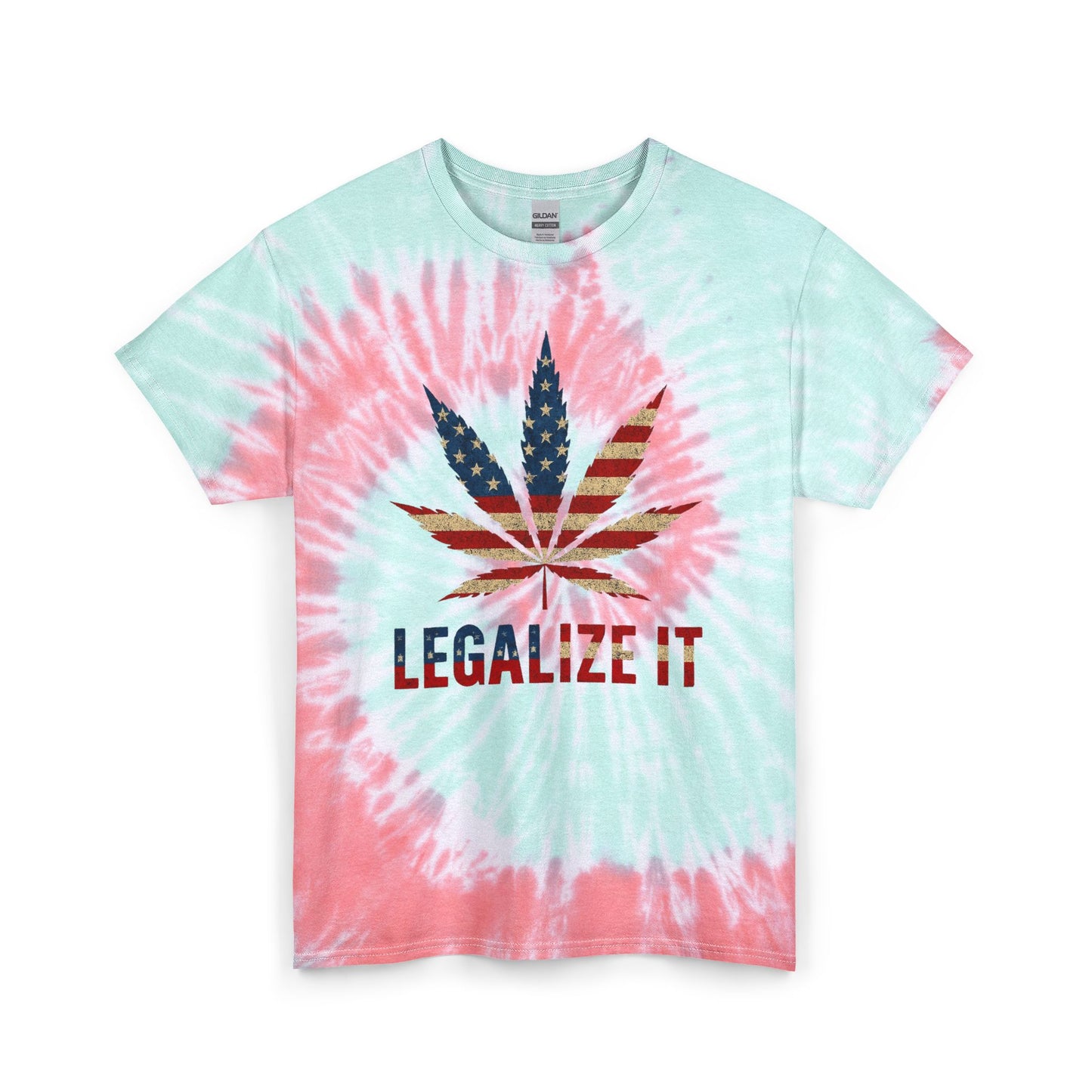 Legalize It Funny Pot Smoker Graphic T Shirt American Flag Unisex Tie Dye Cotton