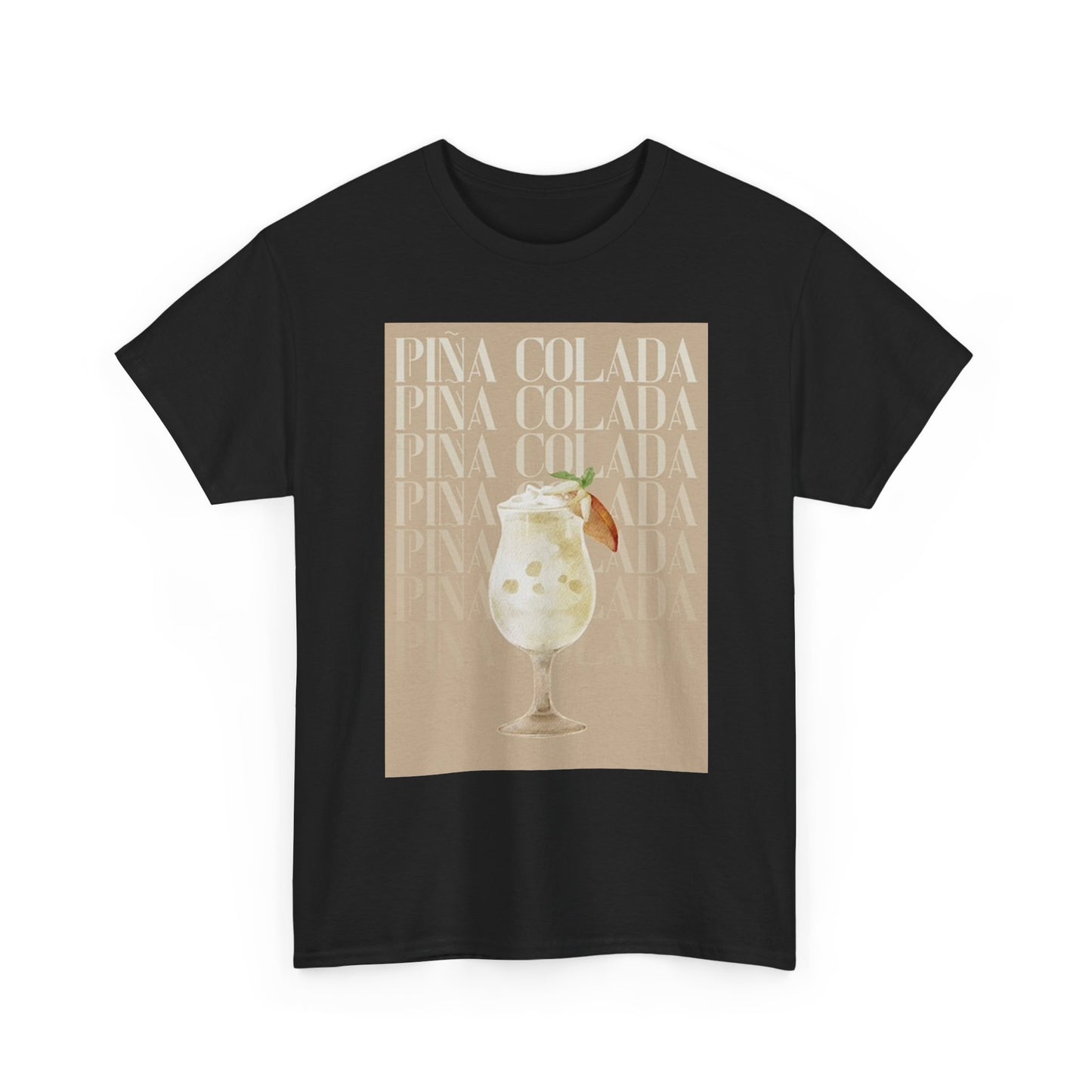 Pina Colada Graphic T Shirt Retro Bar Carribean Tropical Unisex Heavy Cotton Tee