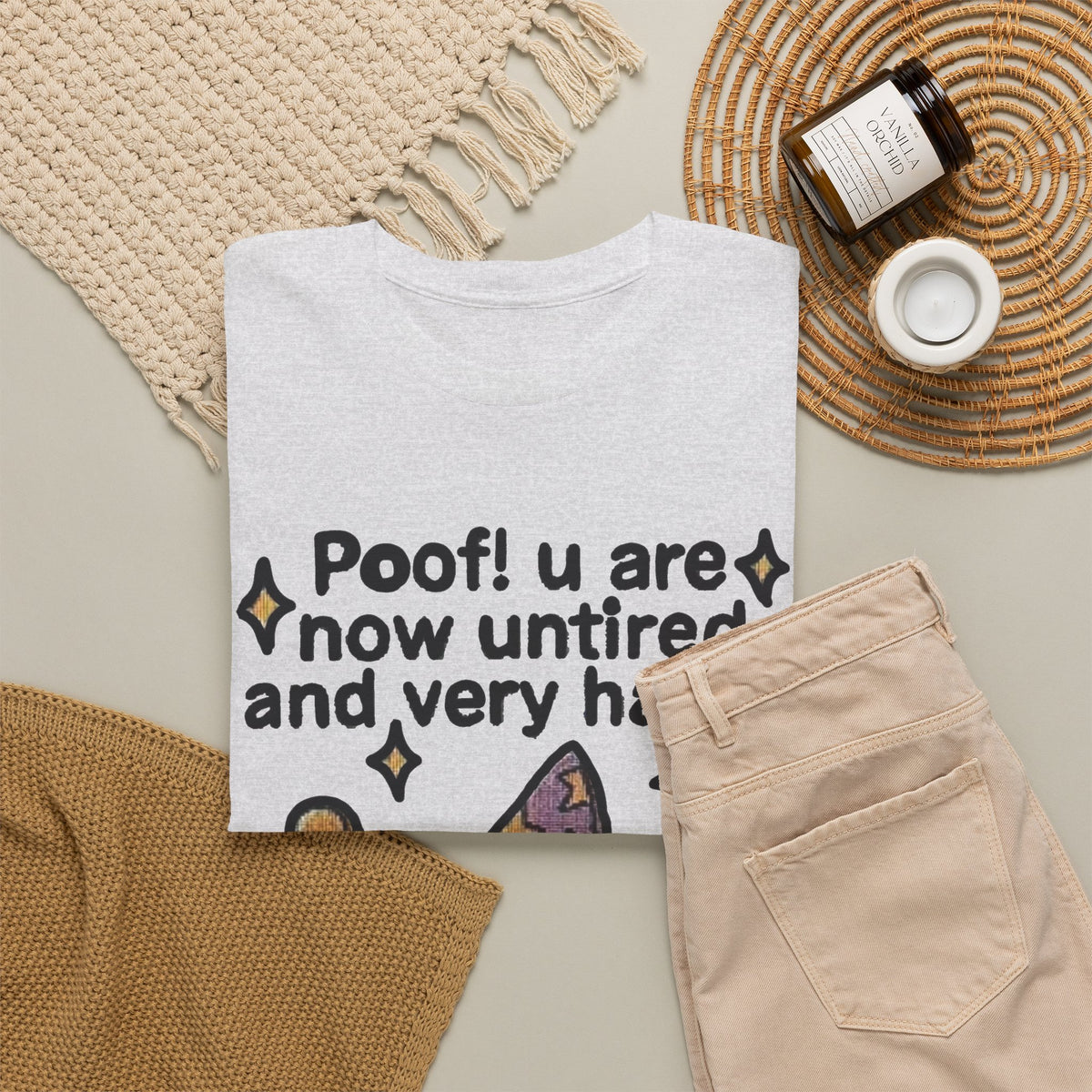 Poof! You Are Now Untired Frog Graphic T-Shirt Men's Graphic Tee Funny