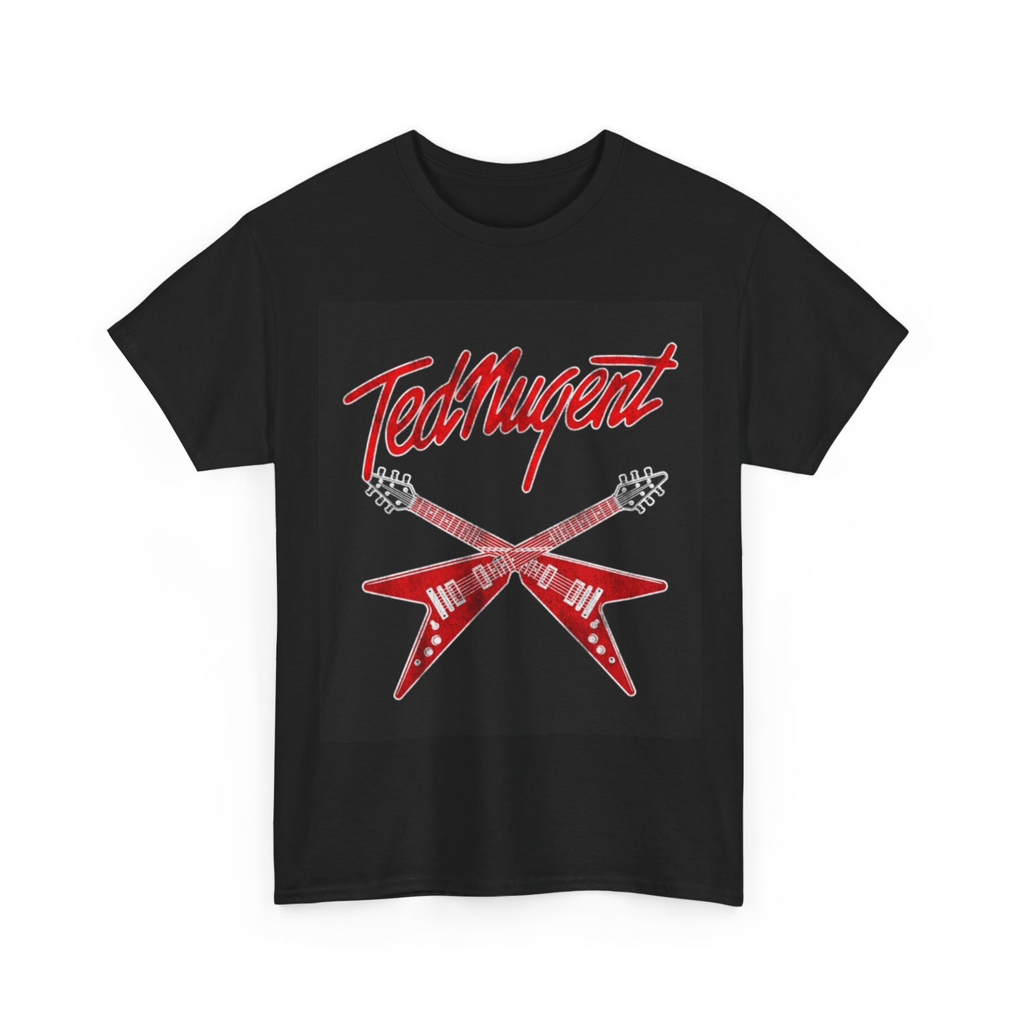 Ted Nugent Tshirt Vintage guitar rock band 80s American Unisex Heavy Cotton Tee
