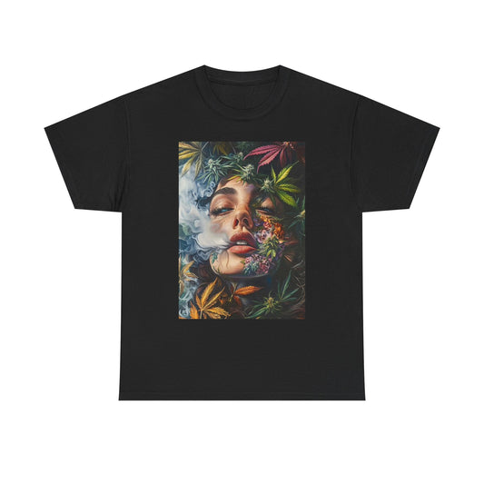 Mother Nature Pot Leaf Multi Color T Shirt Graphic Unisex Heavy Cotton Tee