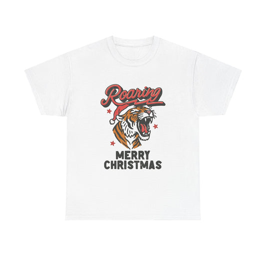 Roaring Merry Christmas Graphic T Shirt NEW Unisex Heavy Cotton Tee