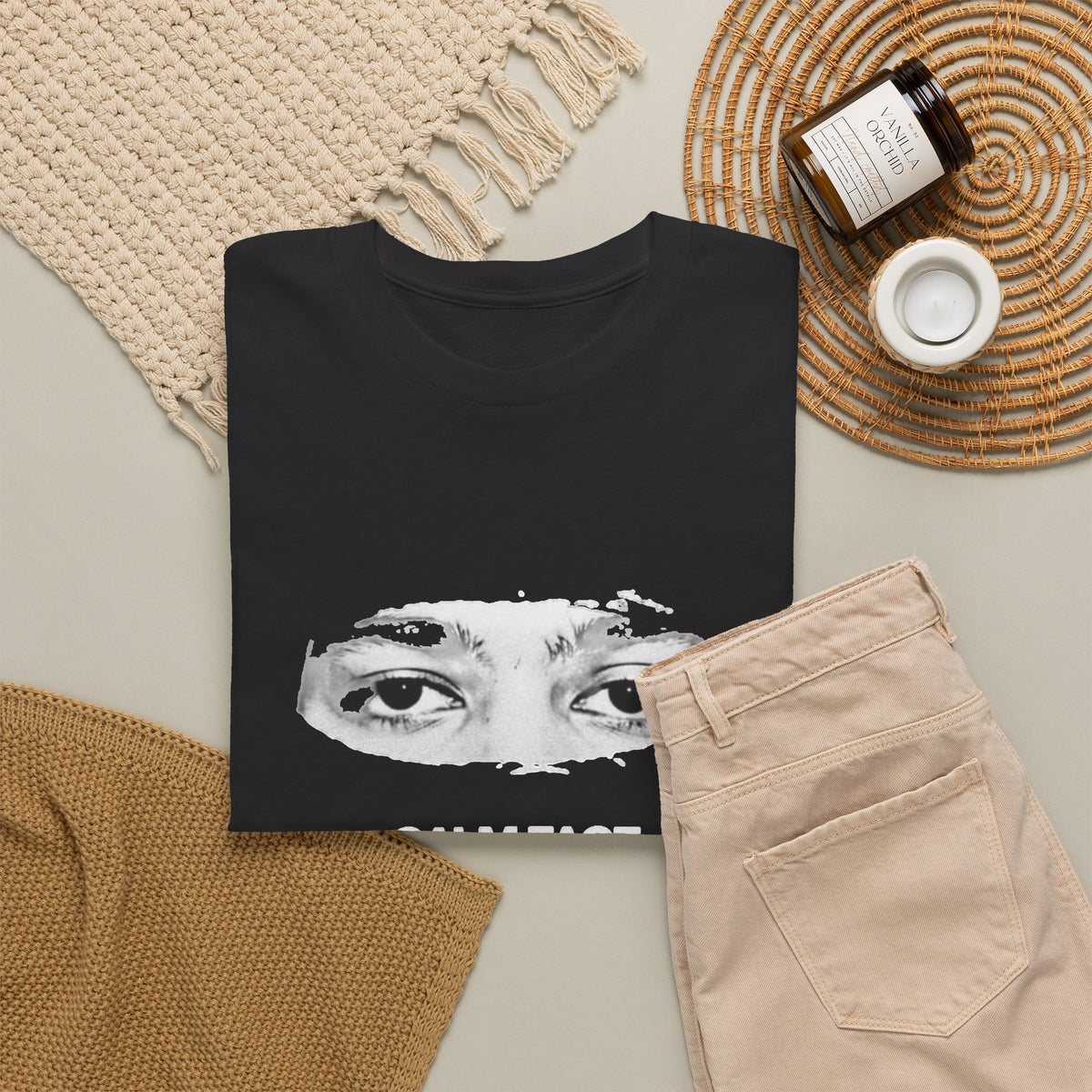 Calm Face Violent Ambition Eye Graphic T-Shirt Men's Graphic Tee