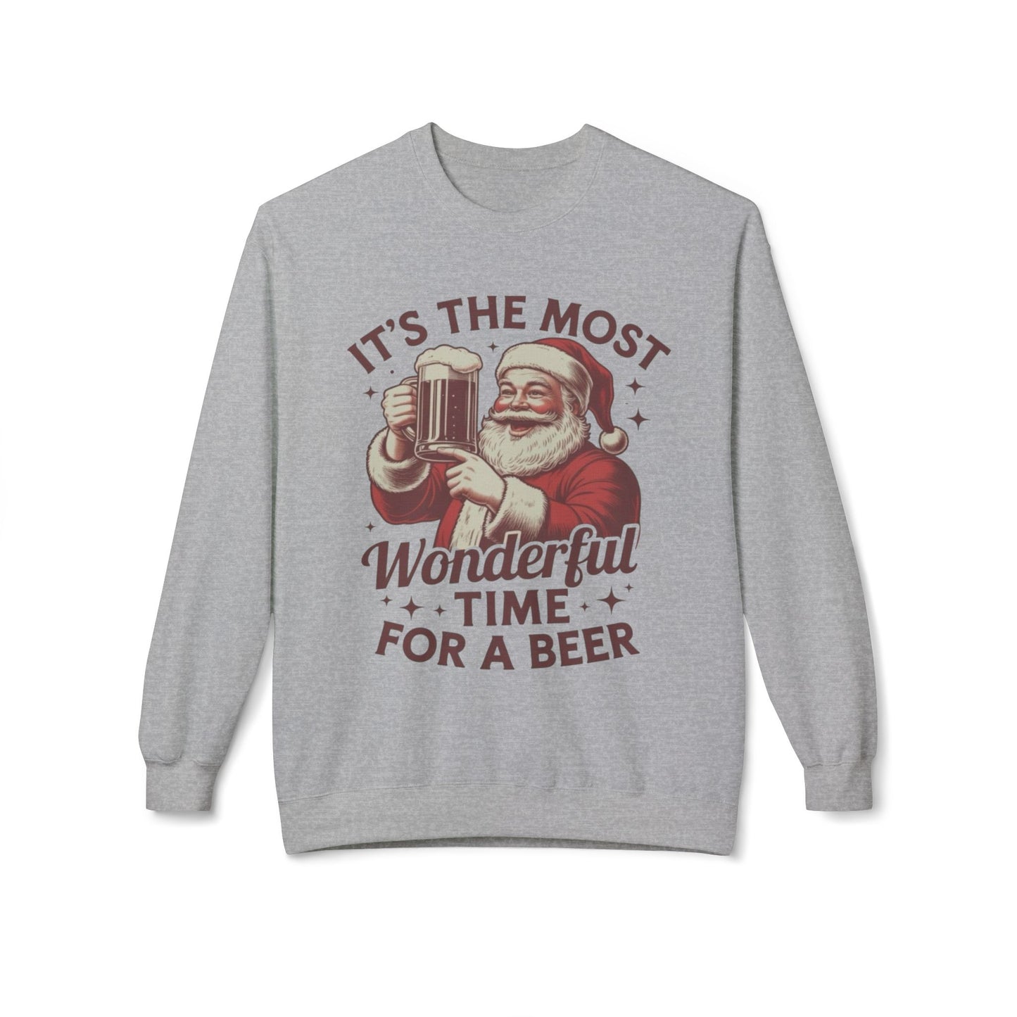 Christmas Beer Sweater NEW Unisex Fleece Crewneck Sweatshirt Funny NEW