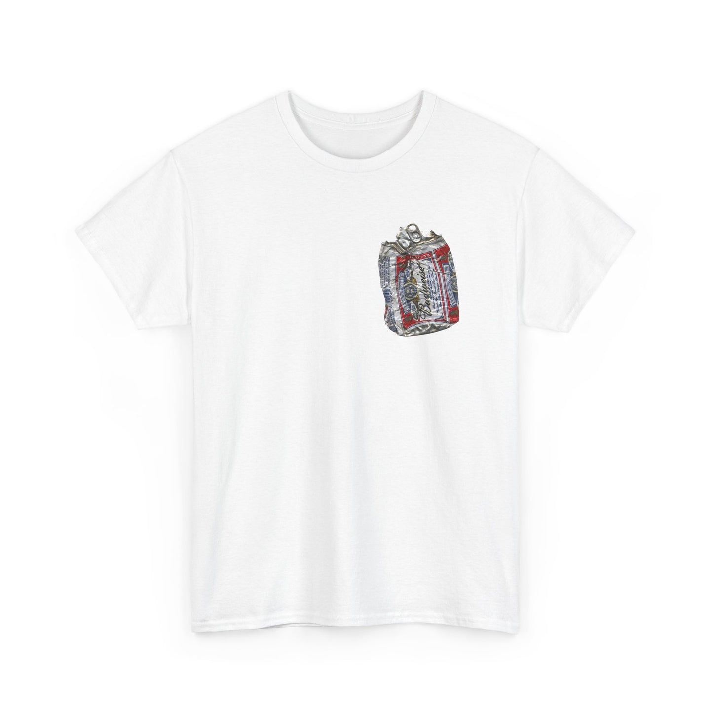 Crushed 90s Bud Can Vintage Nostalgic Beers Graphic T Shirt Unisex Heavy Cotton