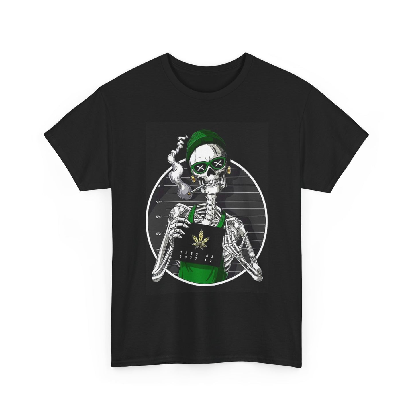 Weed Mugshot Funny Graphic T Shirt Leaf Unisex Heavy Cotton Tee