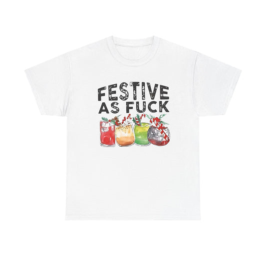 Festive AF Funny Christmas Spirit Graphic T Shirt ADULT NEW