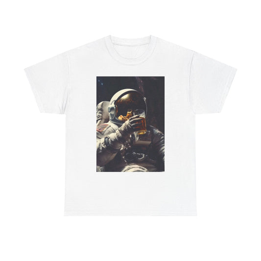 Space Beers T Shirt Funny Astronaut Graphic Retro Comedy Unisex Heavy Cotton Tee