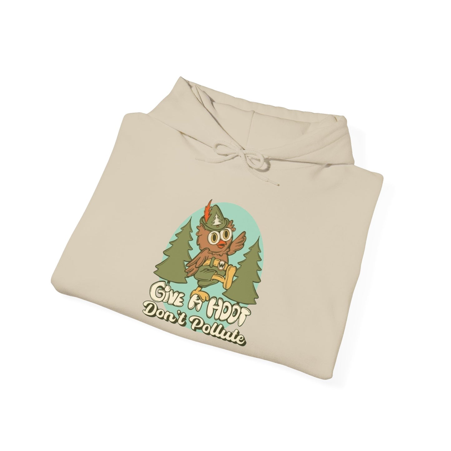 Give A Hoot Don't Pollute Graphic Hoodie Unisex Heavy Blend™ Hooded Sweatshirt