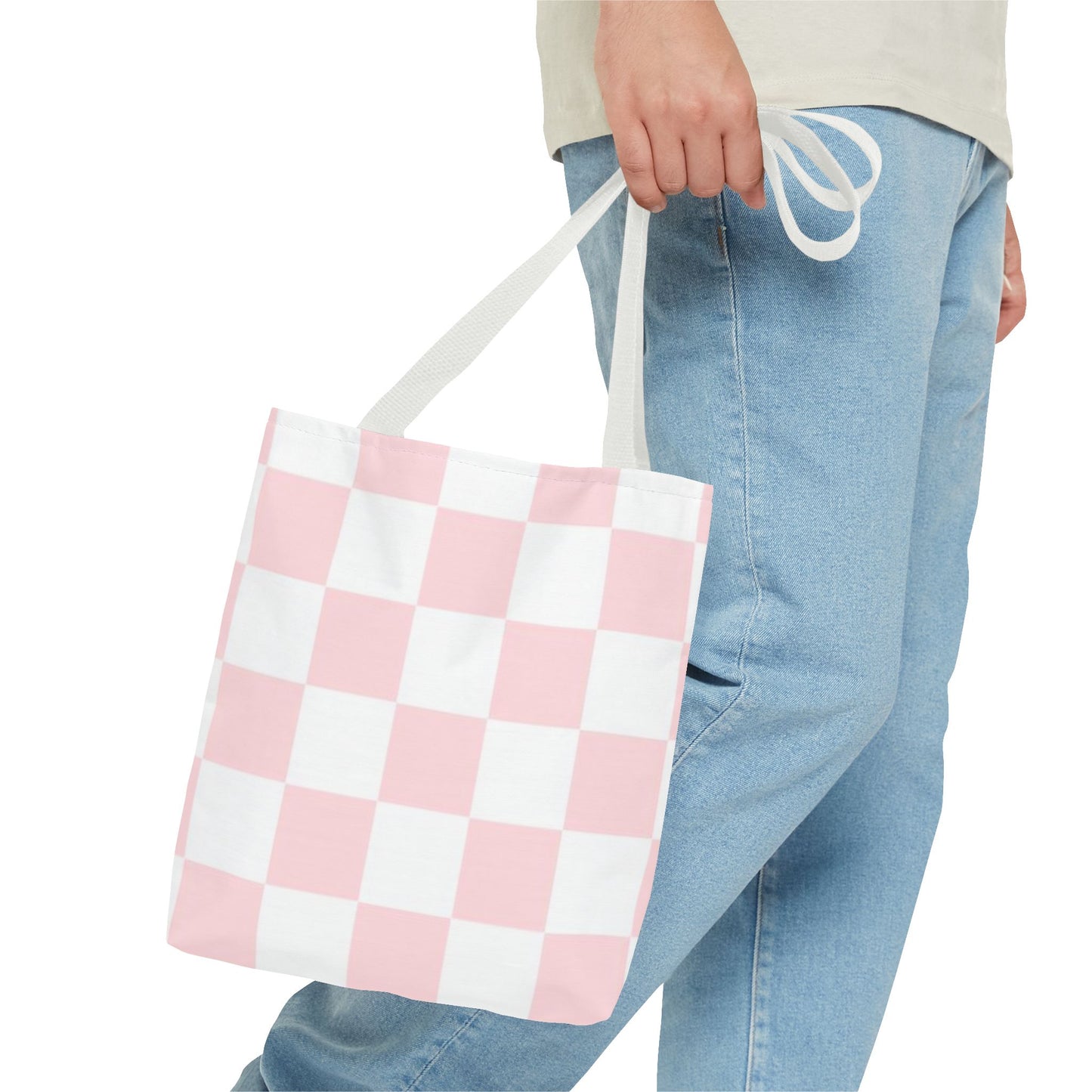 Pink And White Brand New Tote Bag (AOP)