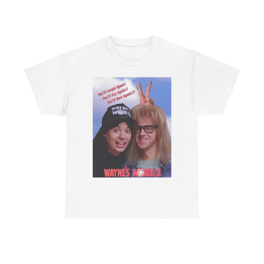 Waynes World Tshirt Vintage movie Retro Comedy Unisex Heavy Cotton Tee