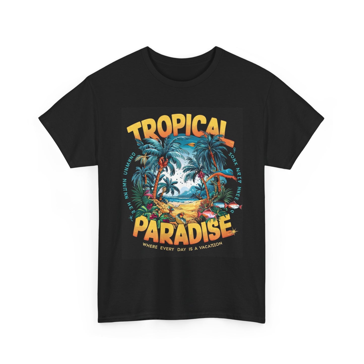 Tropical Paradise Graphic T Shirt Vintage Retro Apparel Heavy Cotton Tee