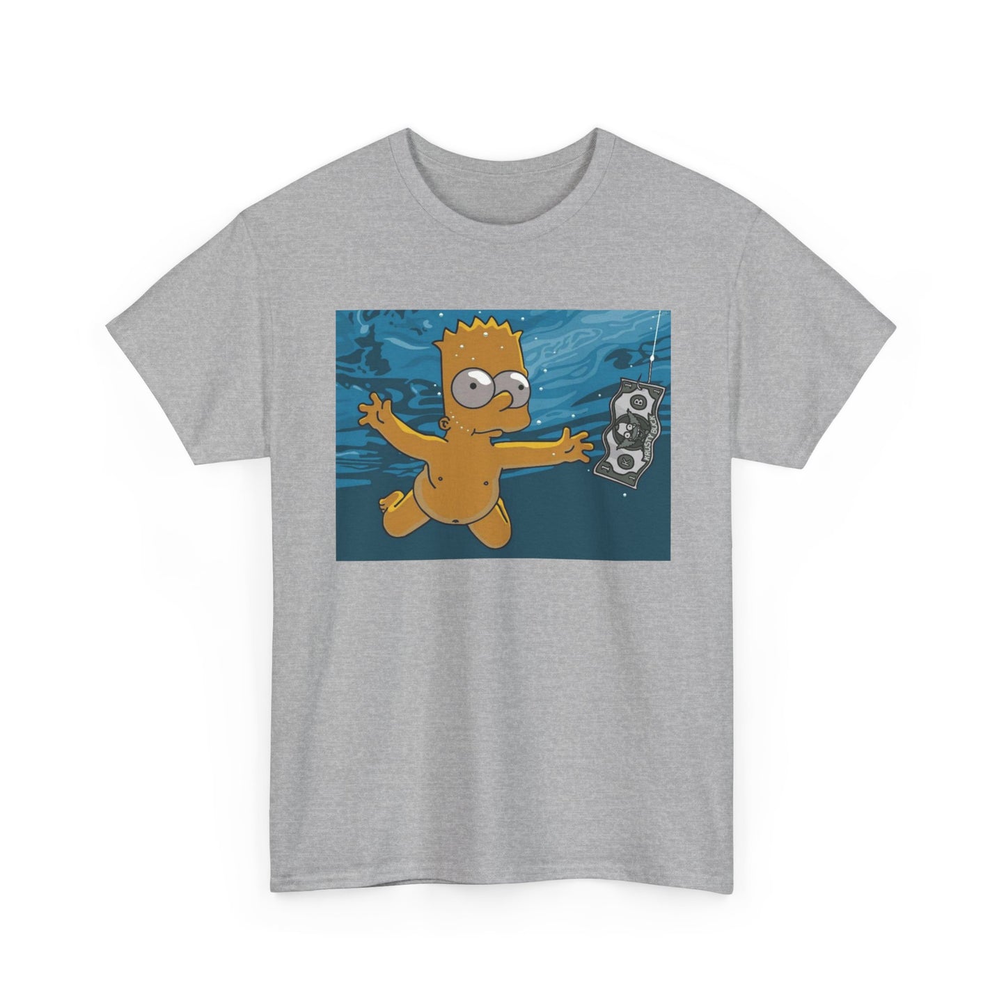 Simpsons T-shirt vintage nirvana retro art funny graphic Unisex Heavy Cotton Tee