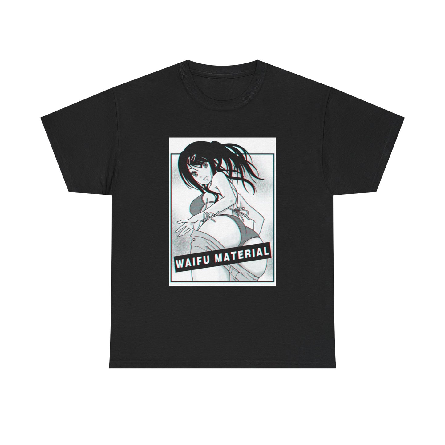 Waifu Material Hentai Tshirt Gaming anime Naturo Cartoon Unisex Heavy Cotton Tee
