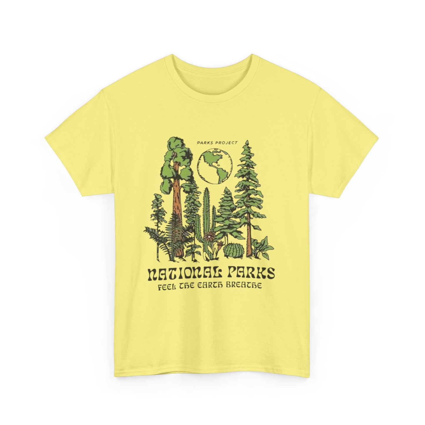 National Parks Feel The Earth Breath Graphic T Shirt Unisex Heavy Cotton Tee
