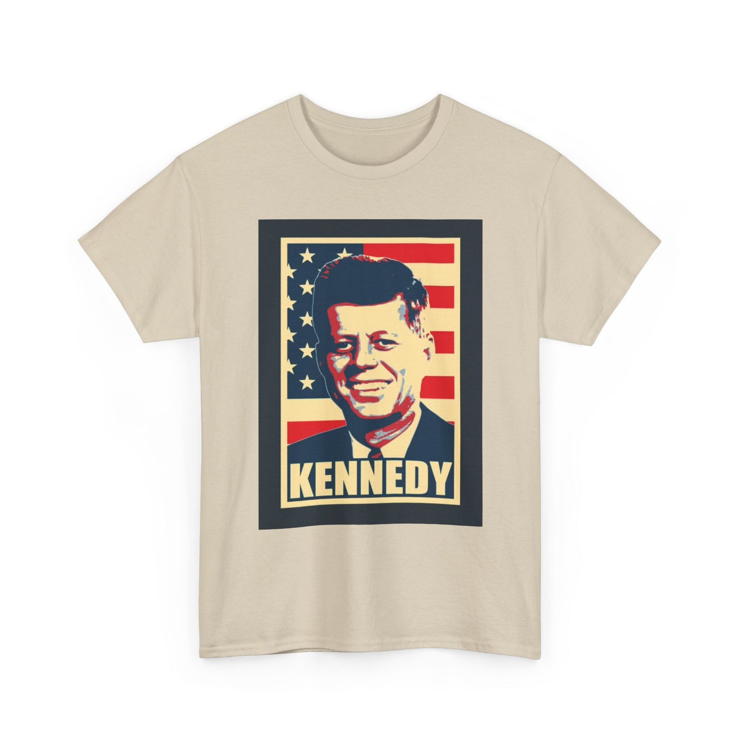 JFK Tshirt John F Kennedy American Flag President Unisex Heavy Cotton Tee