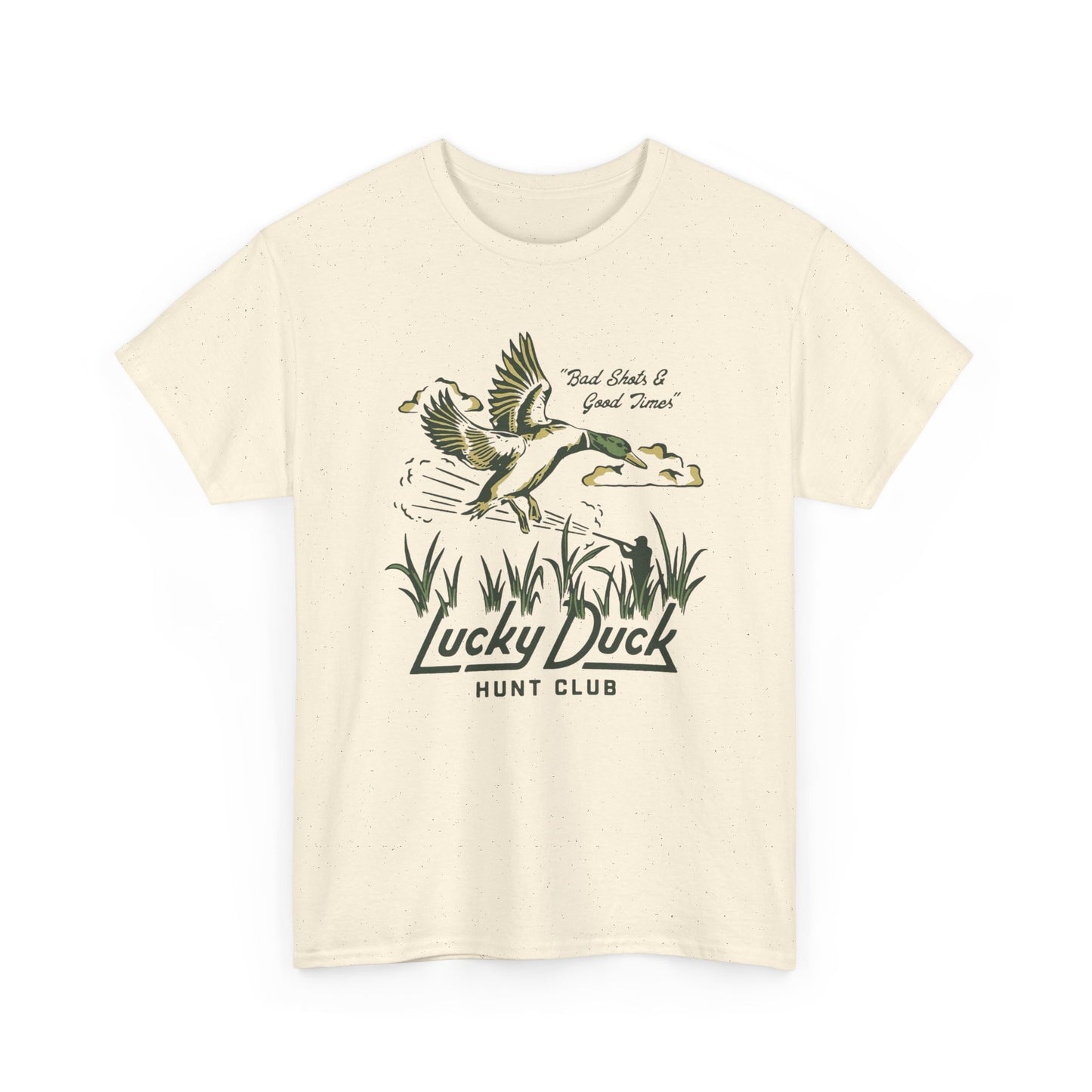 Lucky Duck Hunting Club Graphic T Shirt Unisex Heavy Cotton Tee