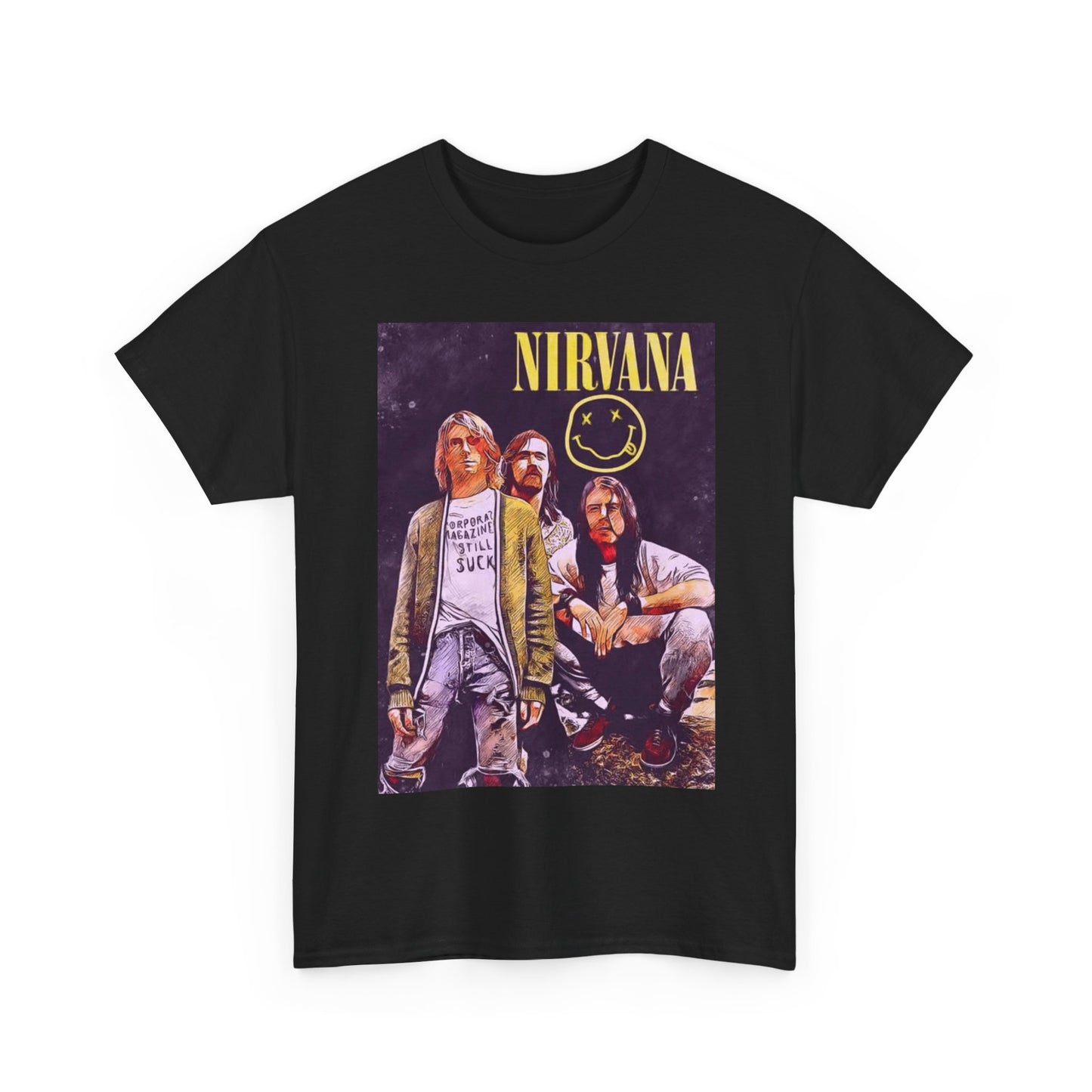 Nirvana T-shirt vintage art Seattle grunge scene Unisex Heavy Cotton Tee