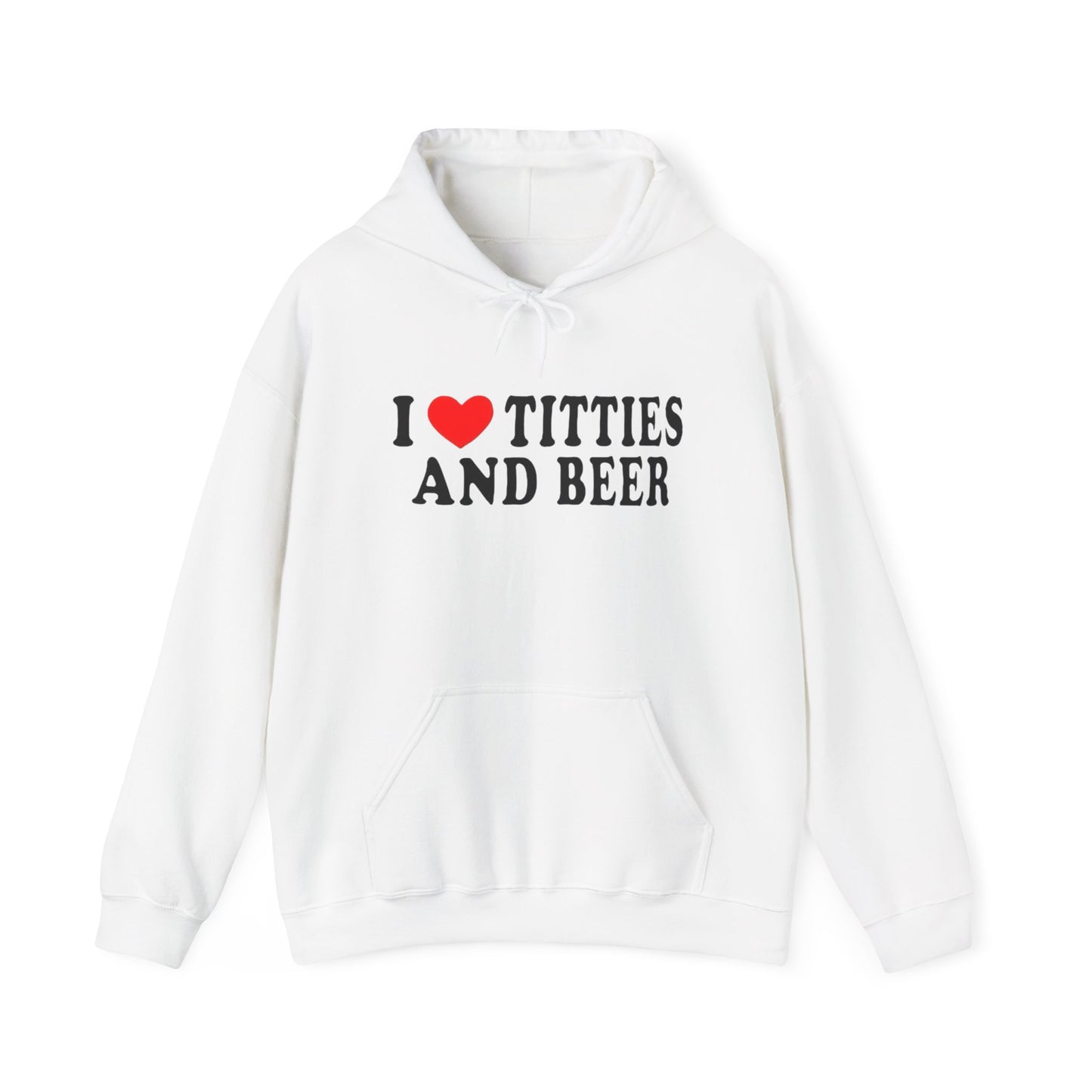 I Love Titties And Beer Graphic Hoodie Unisex Heavy Blend™ Hooded Sweatshirt
