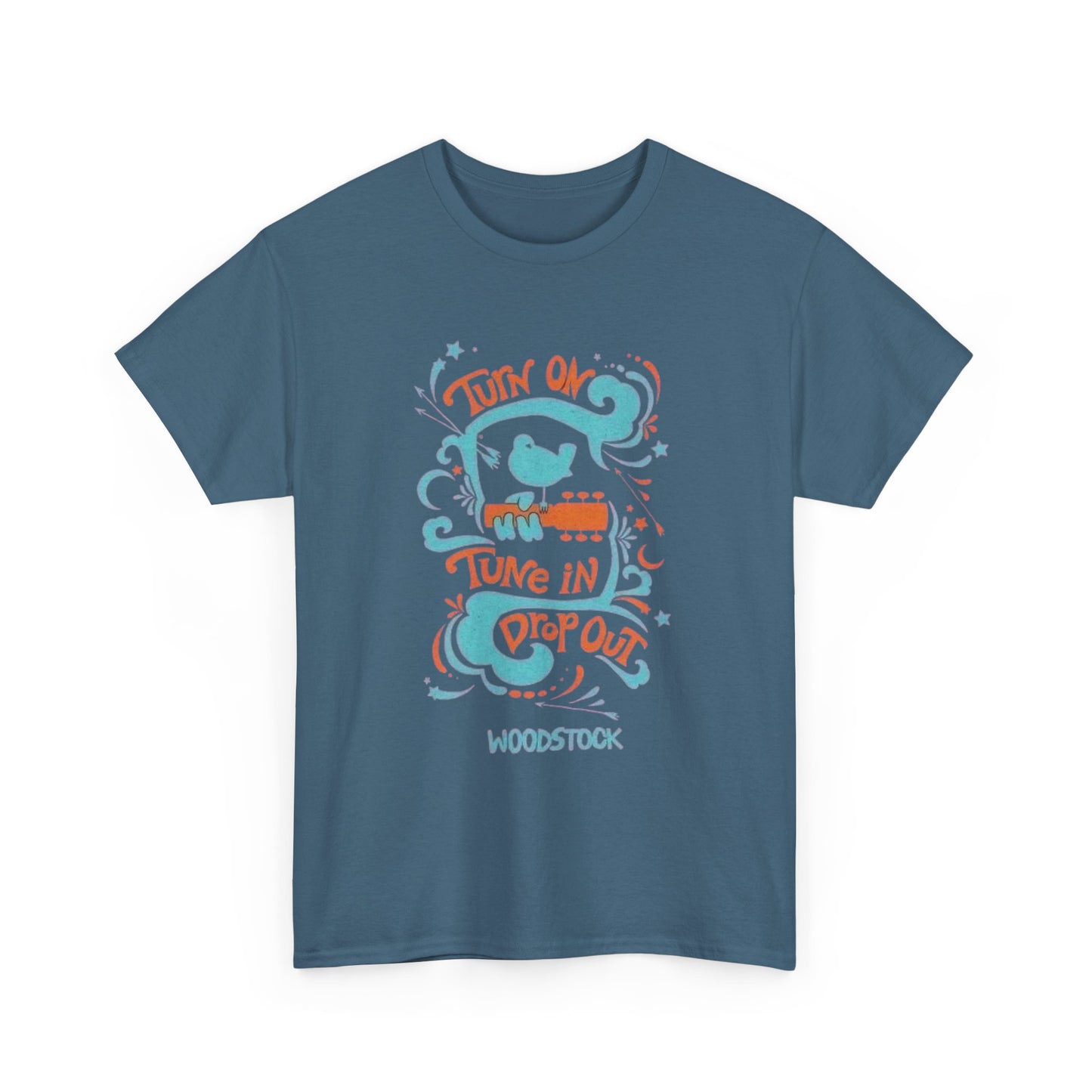 Tune In Woodstock Festival Graphic T-Shirt Cotton Tee New Gift Vintage