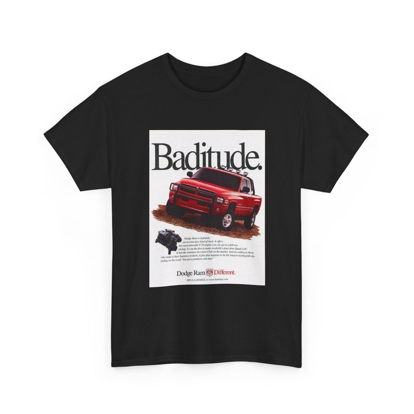 Dodge Trucks Tshirt Vintage Logo 90s Retro Mopar Unisex Heavy Tee 2nd Gen Poster