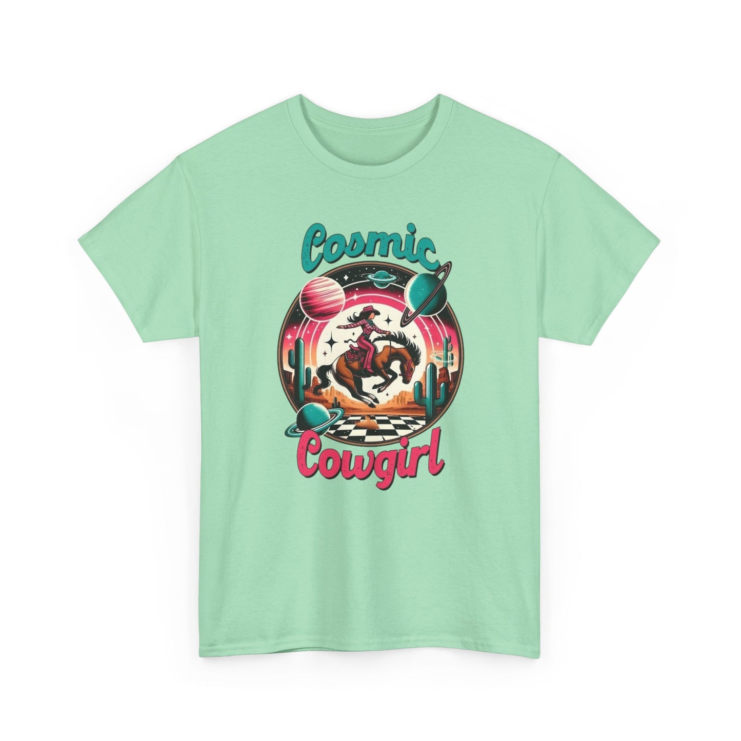 Cosmic Cowgirl Graphic T Shirt Unisex Heavy Cotton Tee