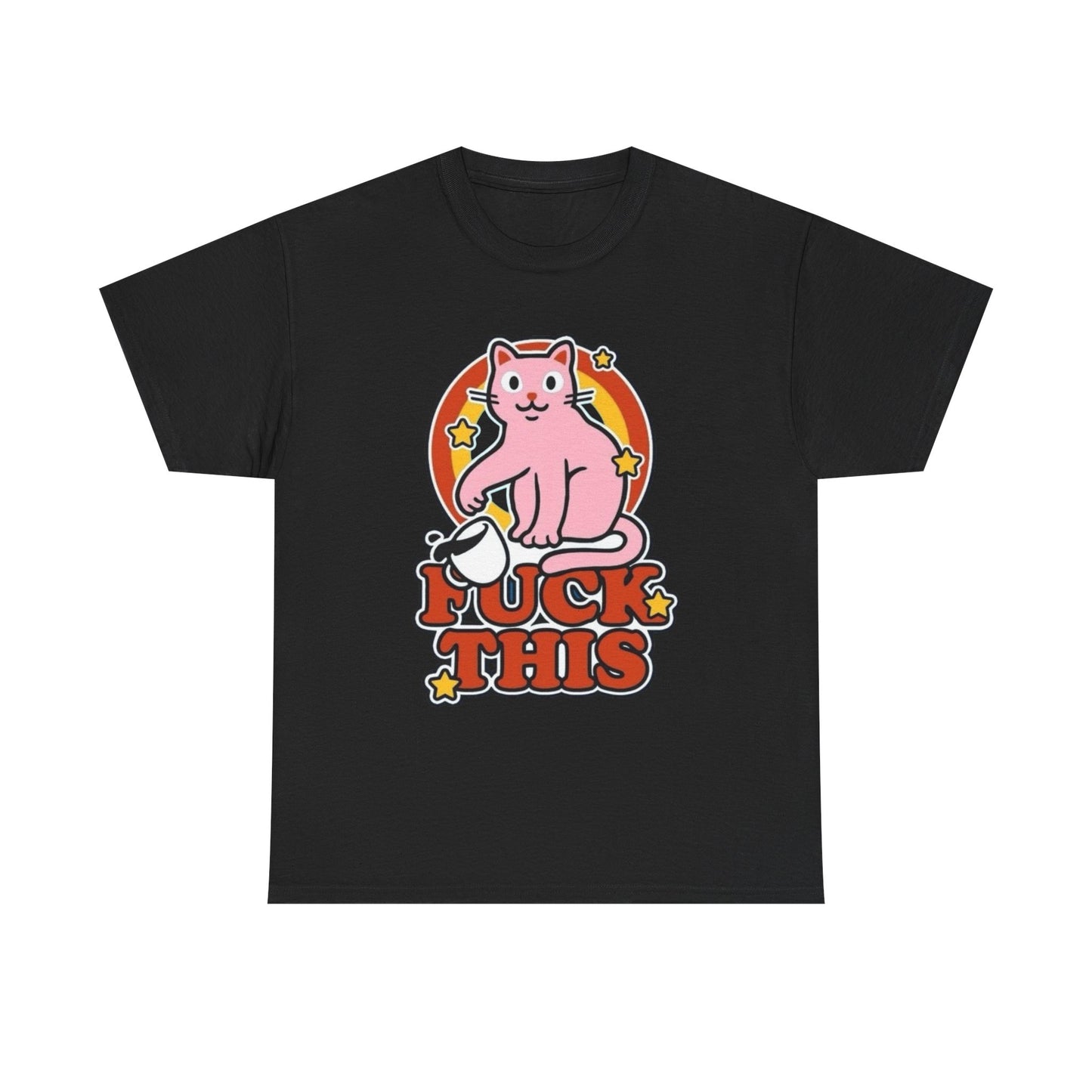 Funny Cat Graphic T-Shirt Men's Women's Heavy Cotton Tee NEW GIFT