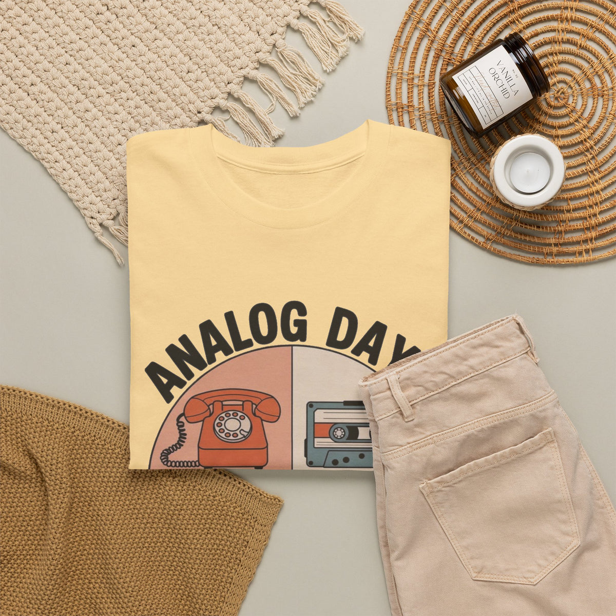 Analog Days Vintage Cassette and Camera Graphic T-Shirt Men's Graphic Tee