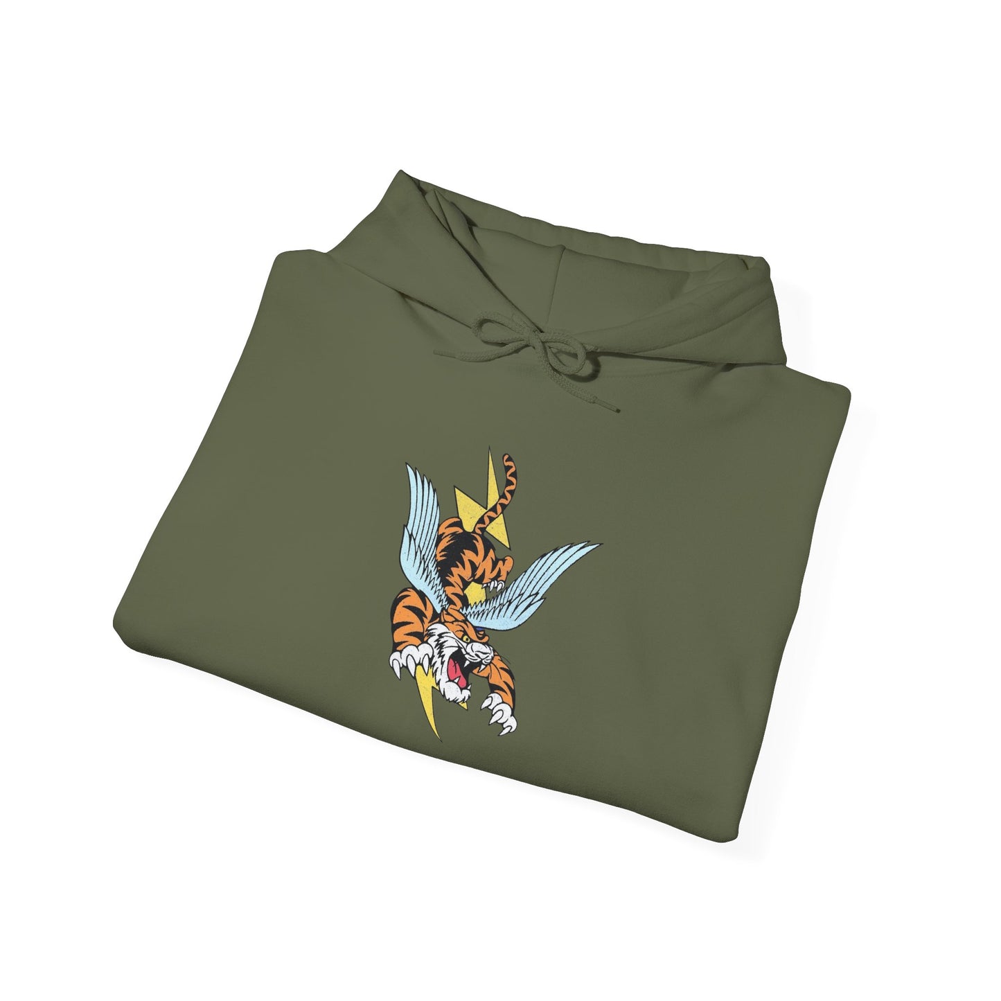 Flying Tiger Graphic Hoodie Unisex Heavy Blend™ Hooded Sweatshirt