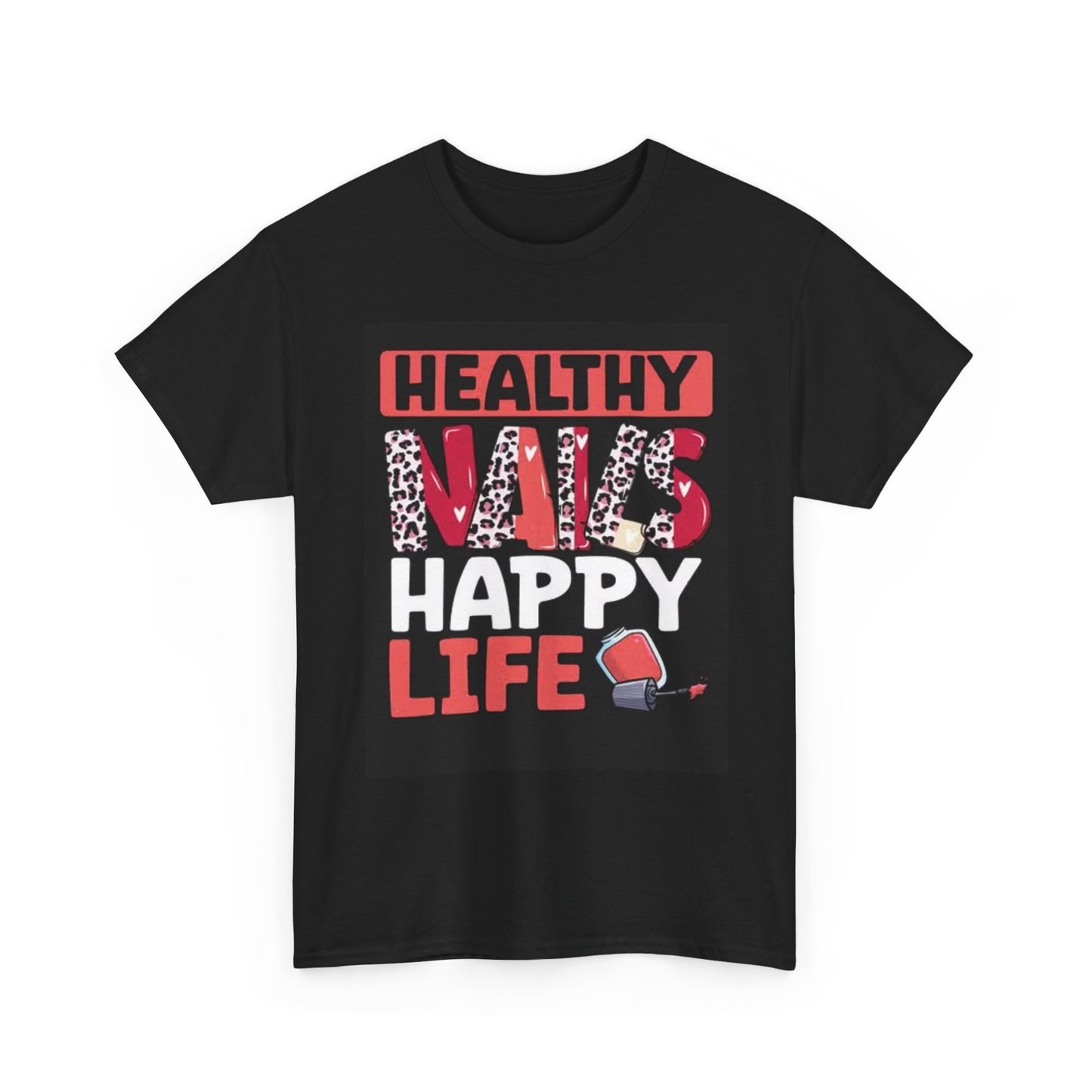 Happy Nails Tech Graphic T Shirt Unisex Heavy Cotton Tee