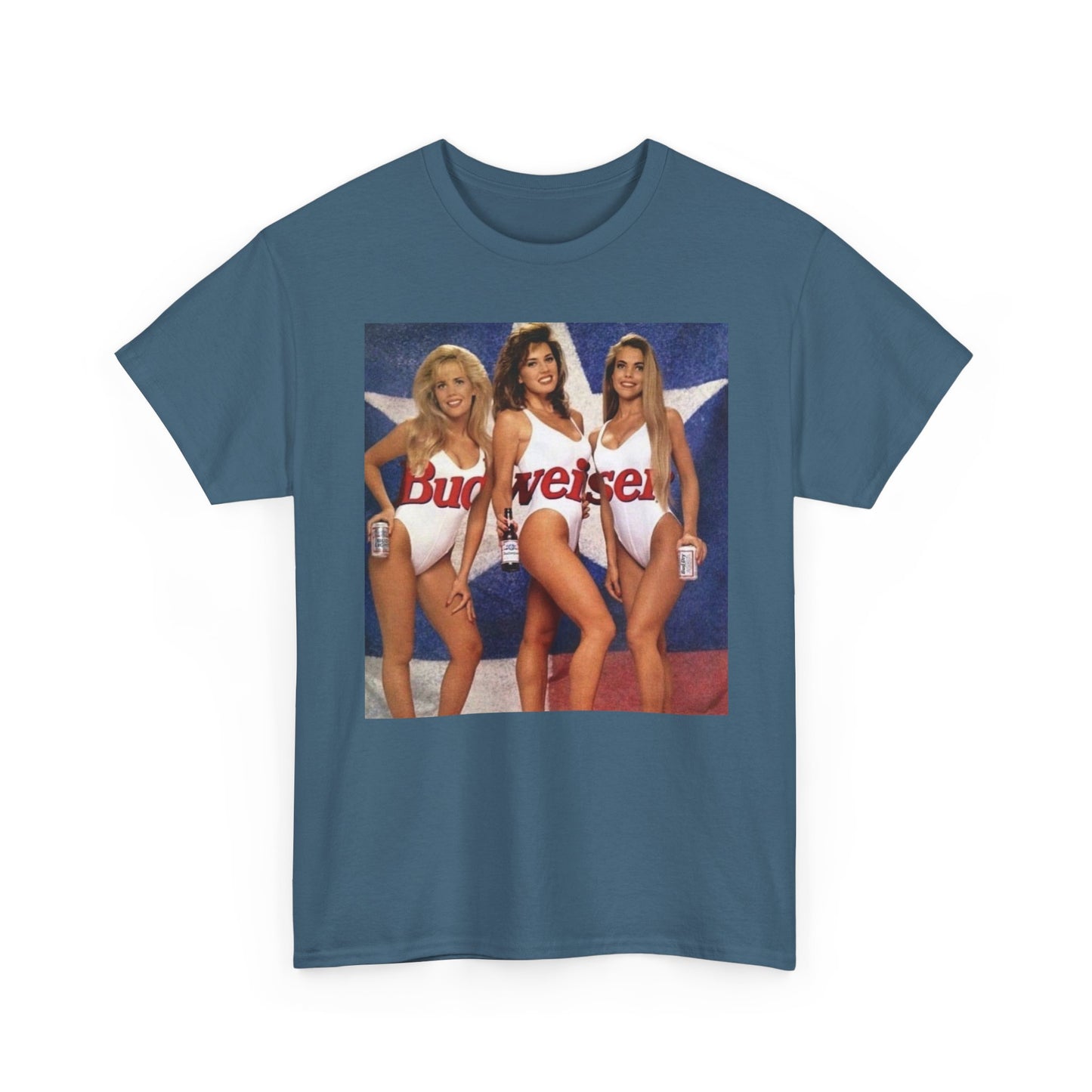 Bud Girls Vintage Poster Beer Graphic T Shirt NEW Unisex Heavy Cotton Tee