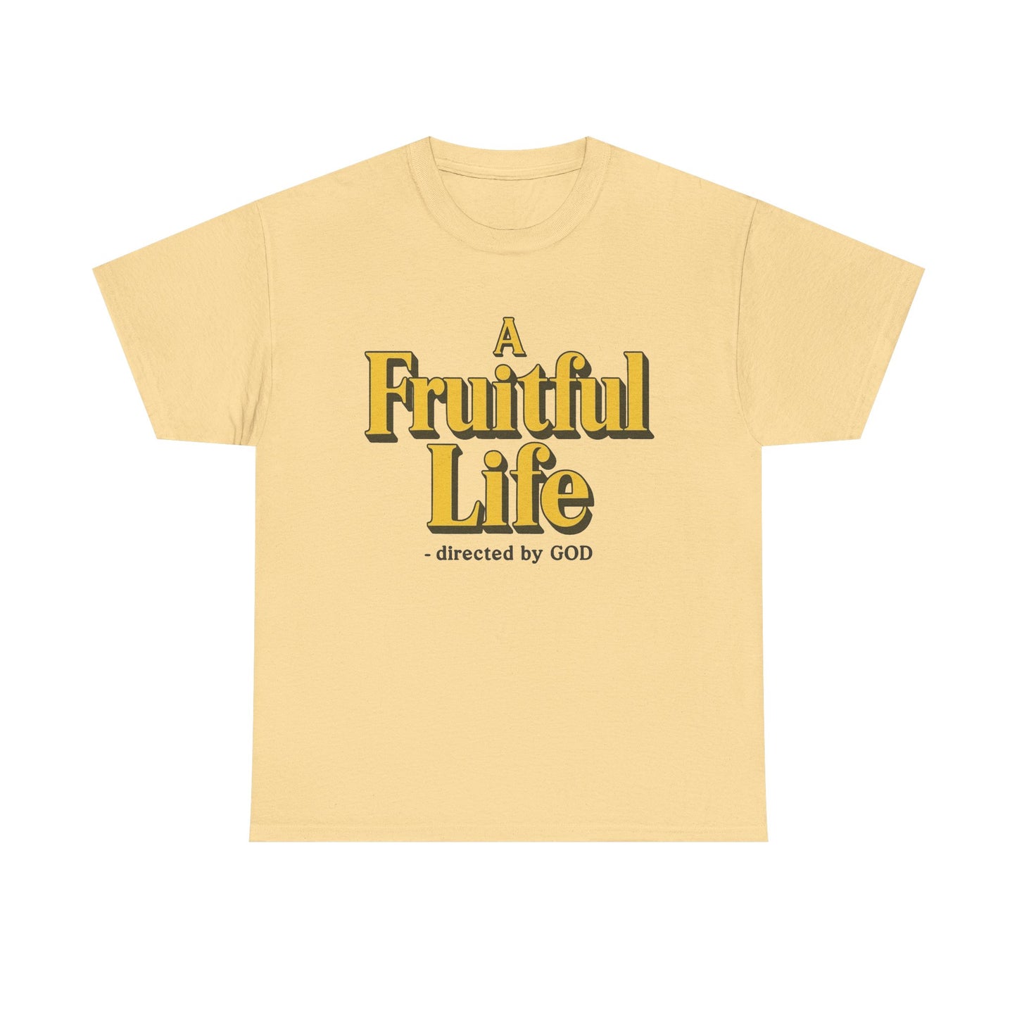 A Fruitful Life Directed By God Graphic T Shirt Men's Heavy Cotton Tee