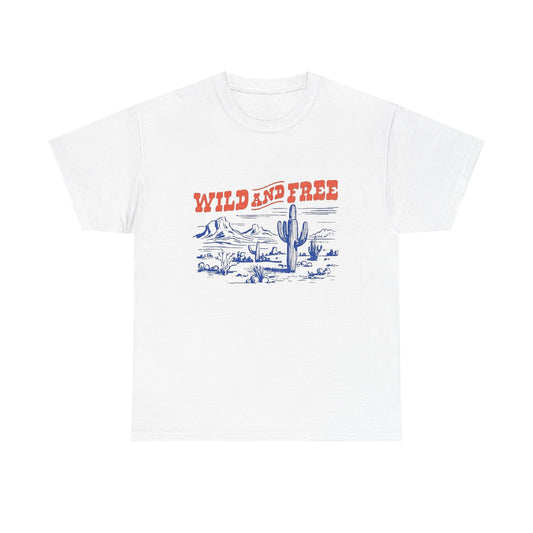Wild And Free Western Graphic T Shirt Unisex Heavy Cotton Tee
