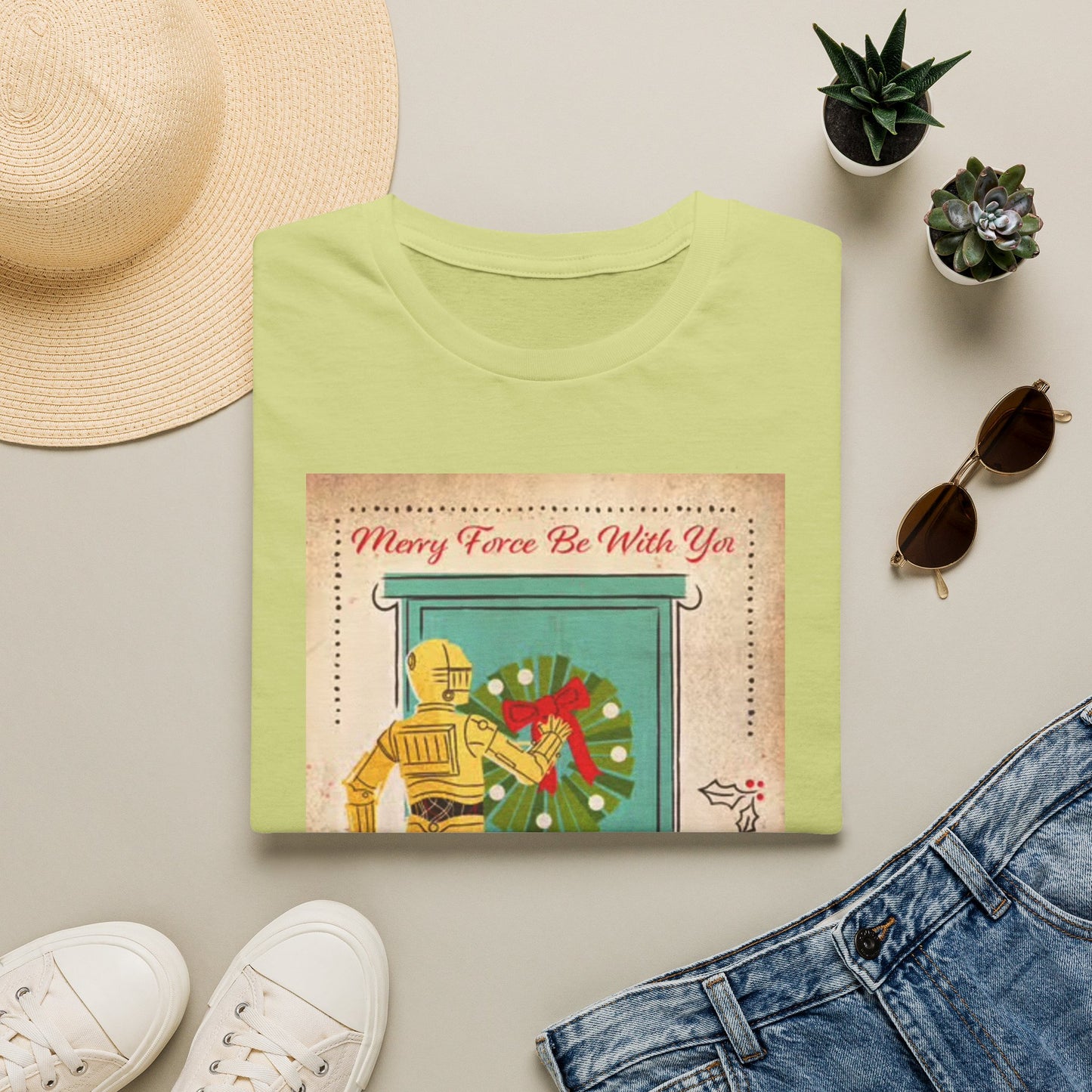 Merry Force Be With You Graphic T Shirt Vintage Star wars Christmas holidays