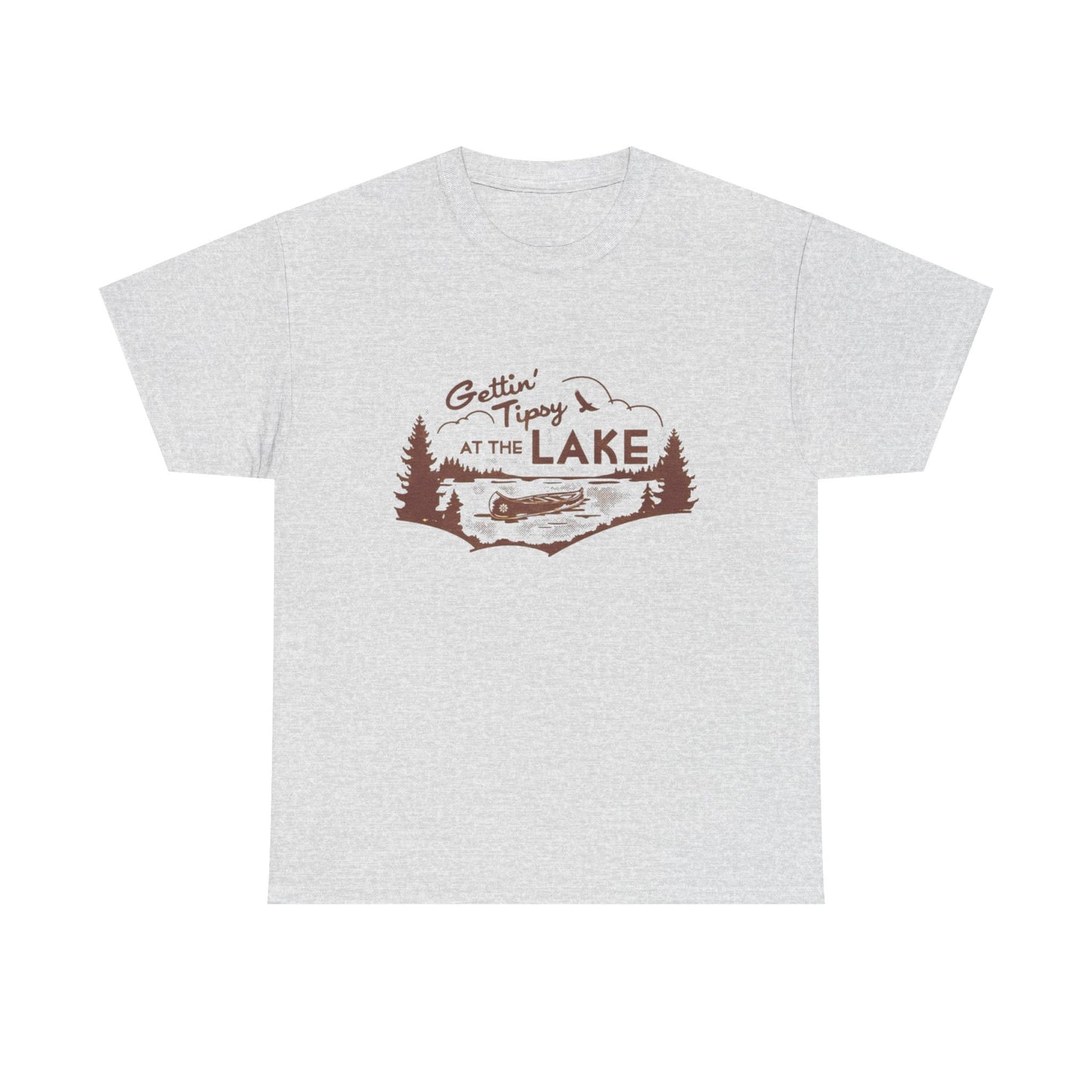 Getting Tipsy At The Lake Retro Graphic T Shirt NEW ADULT TEE Cotton