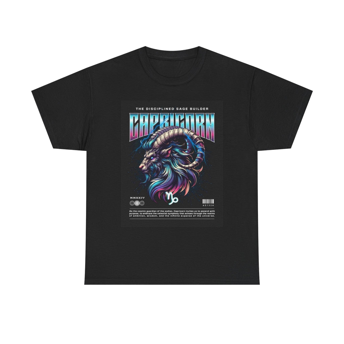 Capricorn Zodiac Astrology Sign Graphic T Shirt Unisex Heavy Cotton Tee NEW