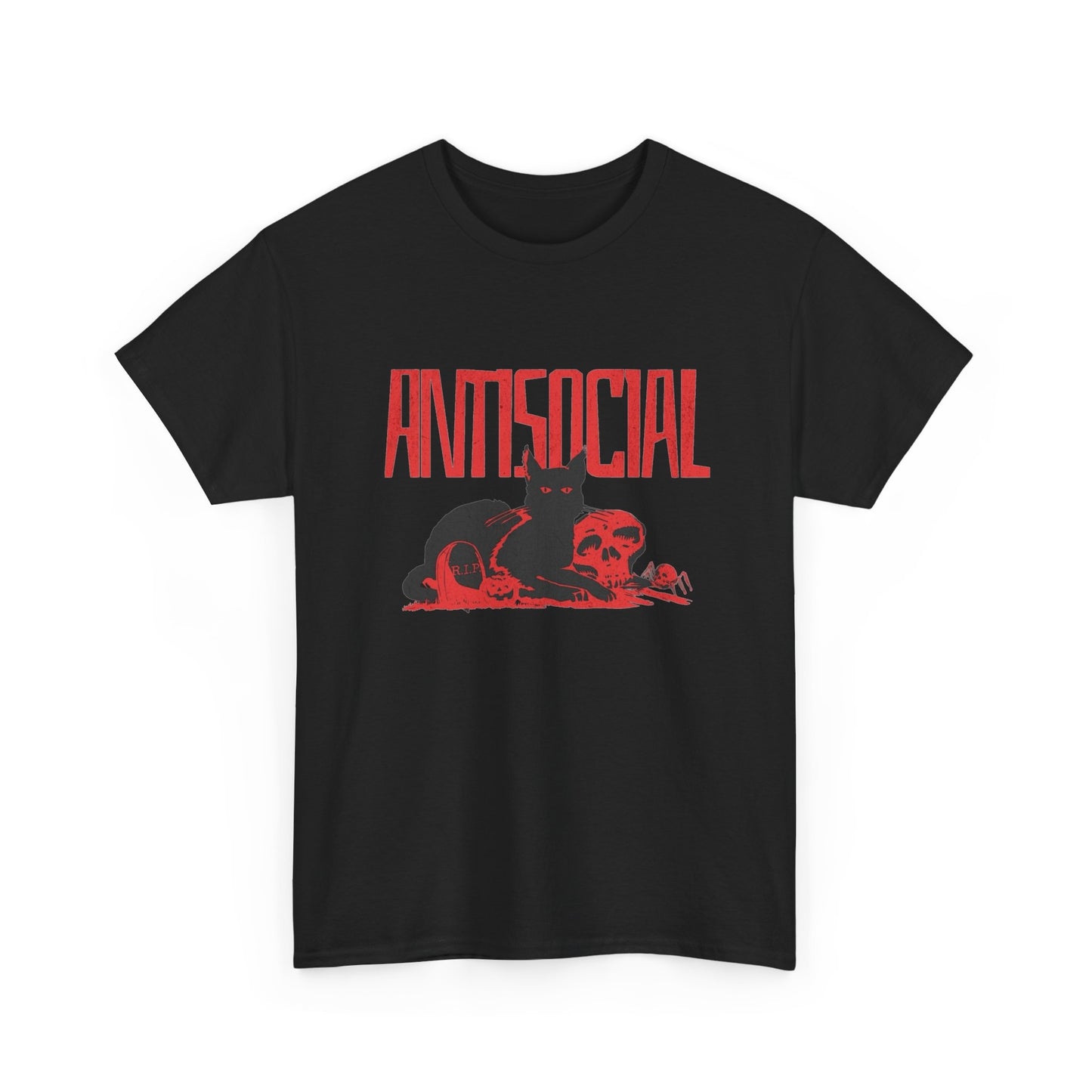 Antisocial Cat Graphic T Shirt NEW Unisex Heavy Cotton Tee   s