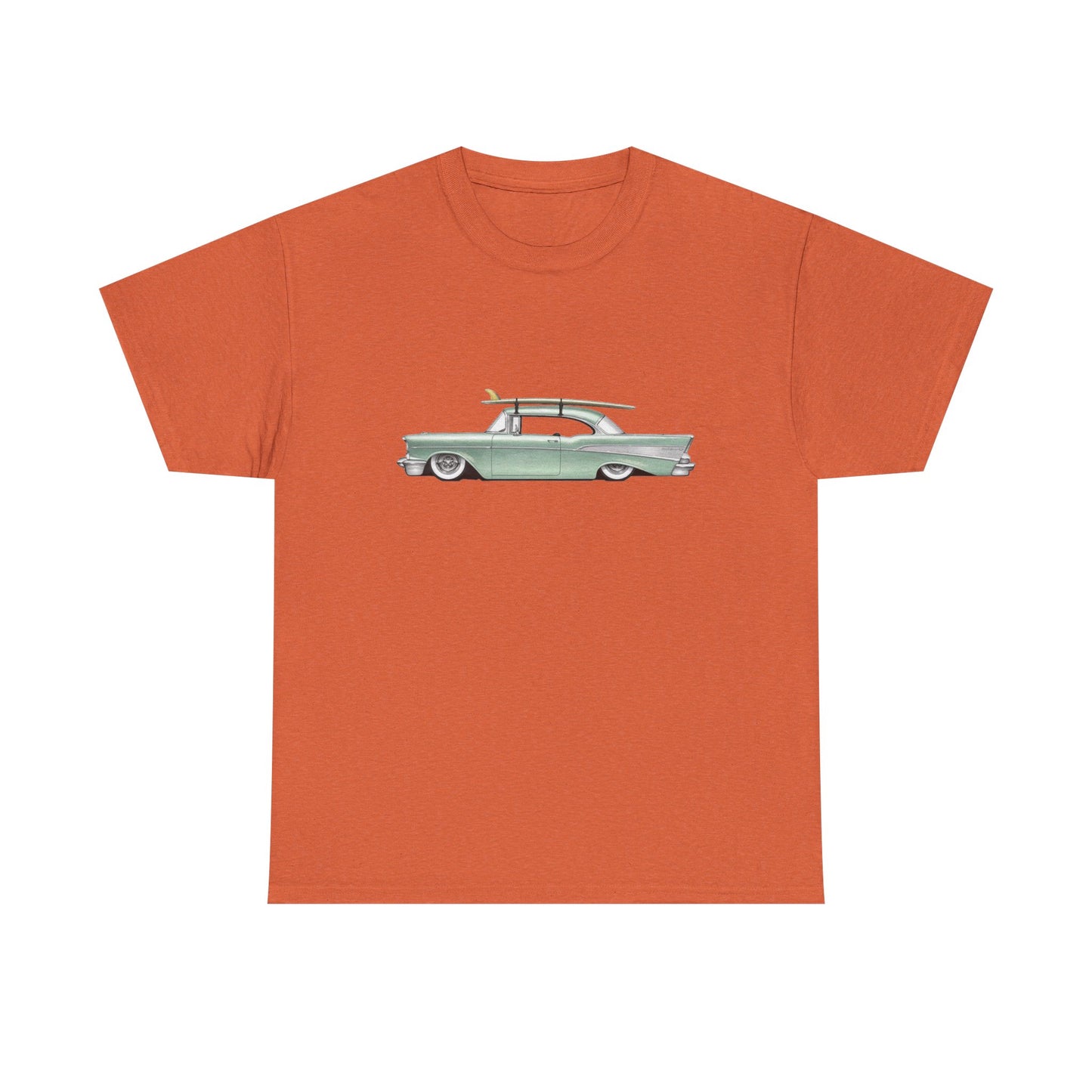 57 Chevy Cruiser Surfer Graphic T Shirt Unisex Heavy Cotton Tee NEW