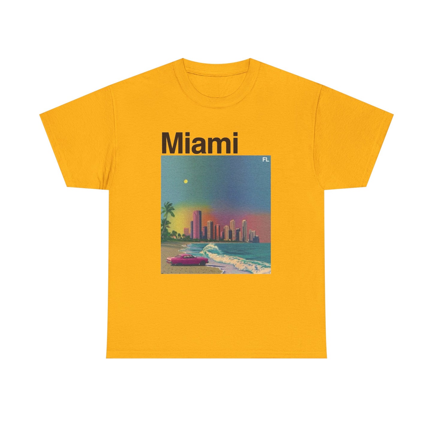 Miami Florida Graphic T Shirt NEW ADULT Unisex Heavy Cotton Tee