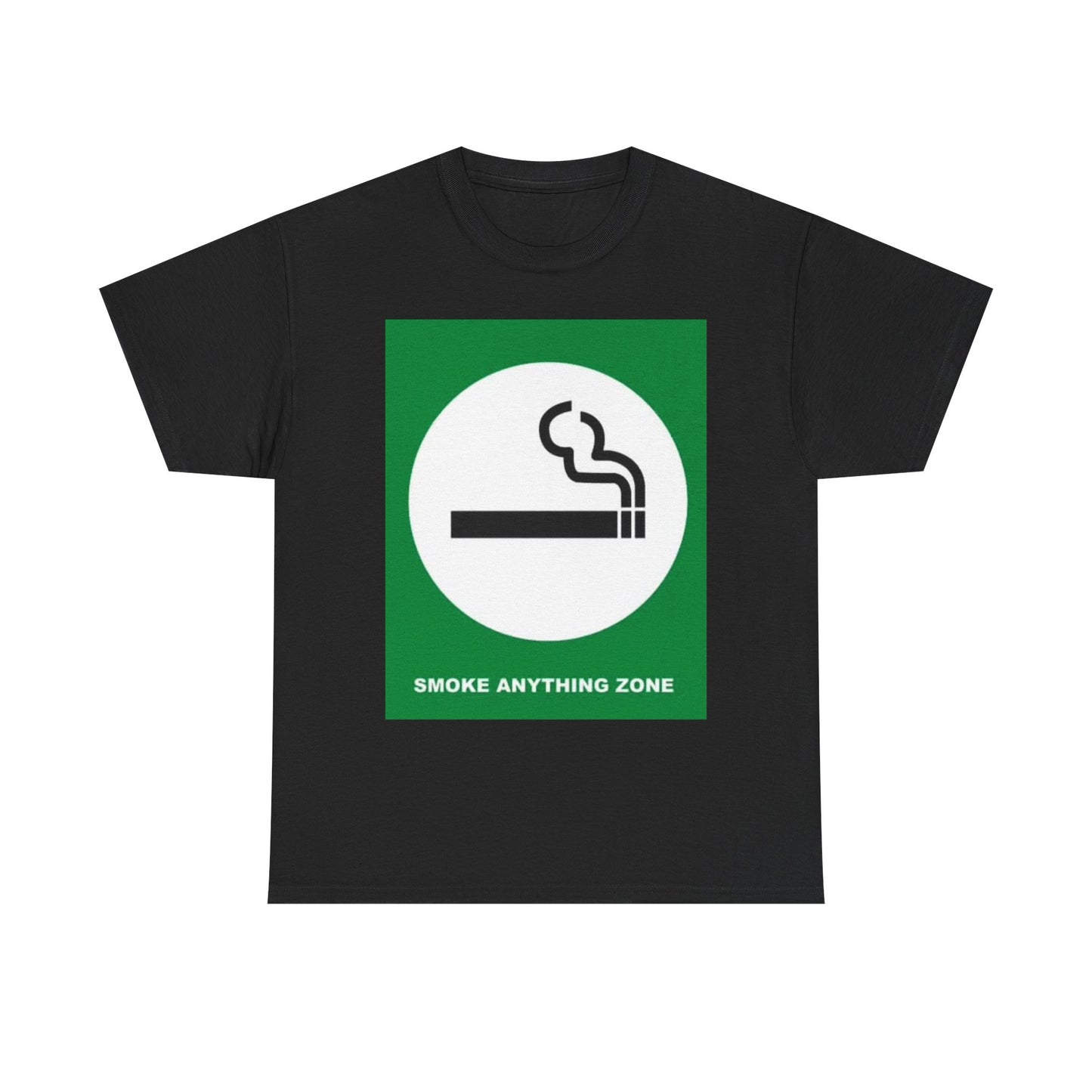 Smoke Anything Zone Graphic T Shirt 420 Weed Funny Unisex Heavy Cotton Tee
