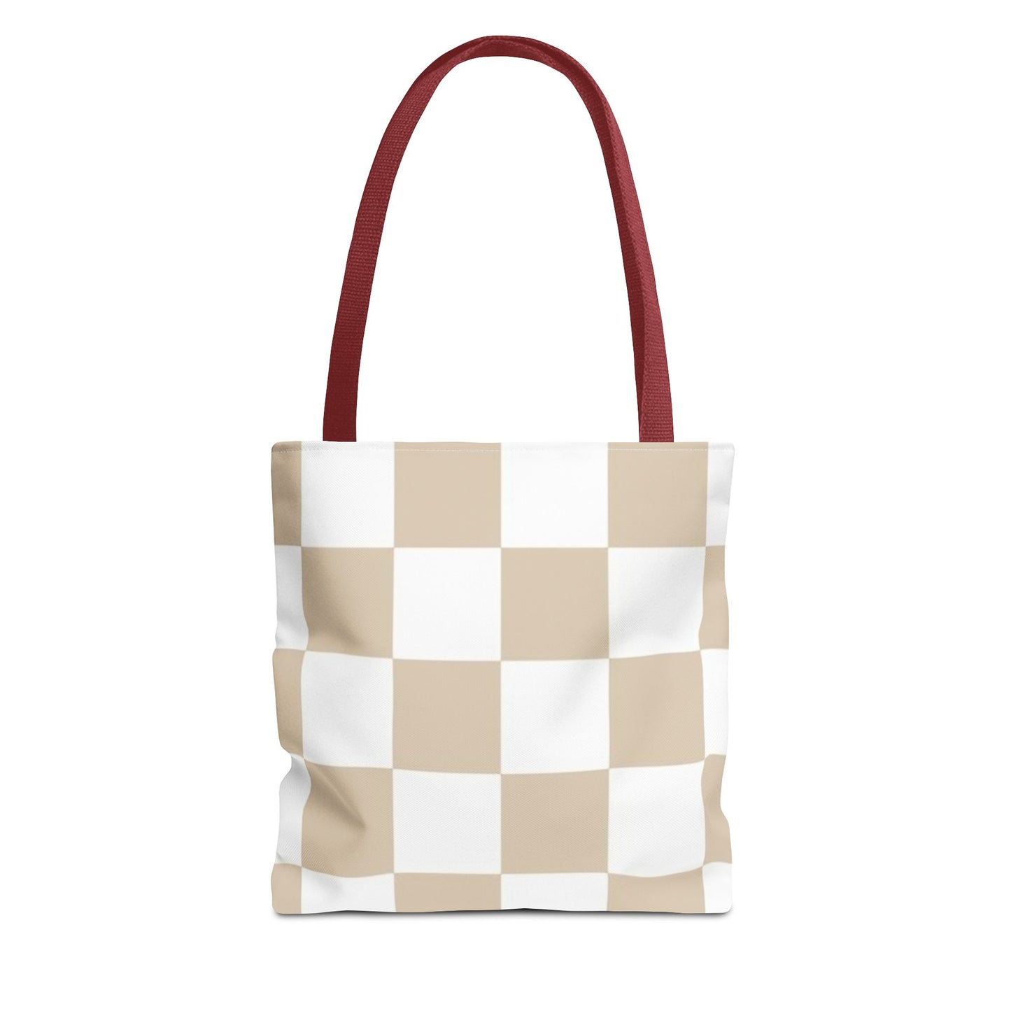 Tan Checkered All Over Print BRAND NEW Purse - Pocketbook - Travel Tote Bag