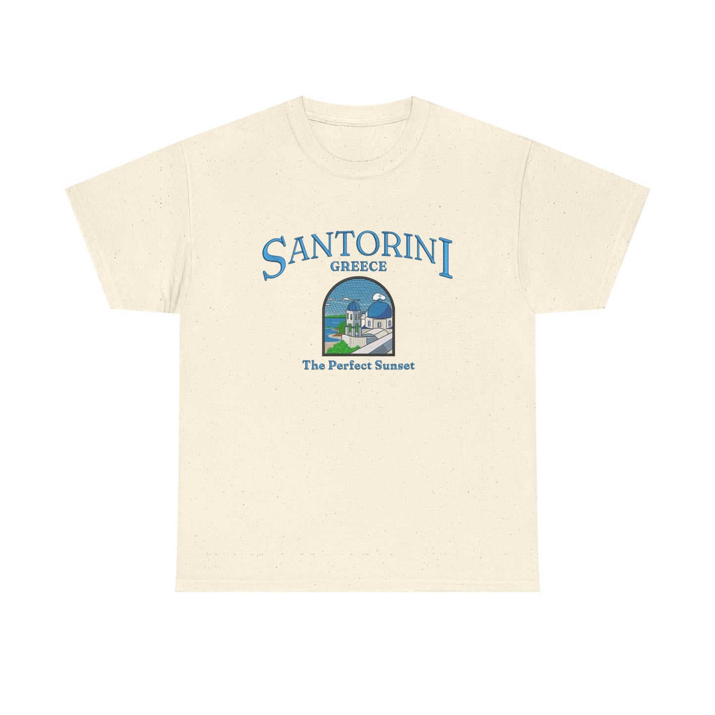 Santorini Greece Graphic T Shirt NEW Unisex Heavy Cotton Tee
