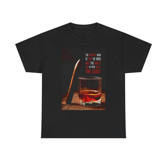 The Rich Man Cigar T Shirt Graphic Retro Unisex Heavy Cotton Tee