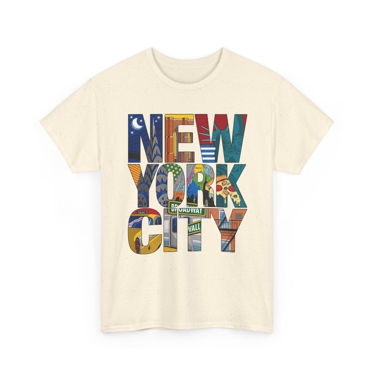 New York City Art Graphic T Shirt Men's Classic Retro Heavy Cotton Tee