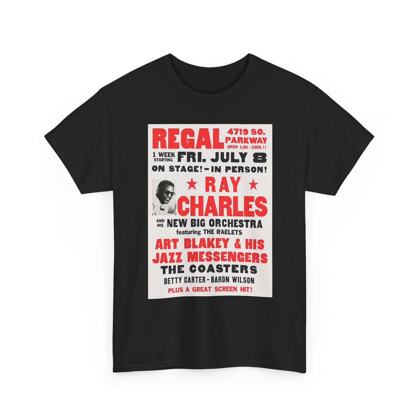 Ray Charles Graphic T Shirt Vintage Poster Unisex Heavy Cotton Tee