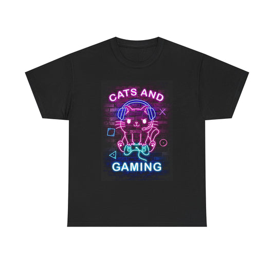 Cats And Gaming T Shirt BRAND NEW Apparel Unisex Graphic Tee USA