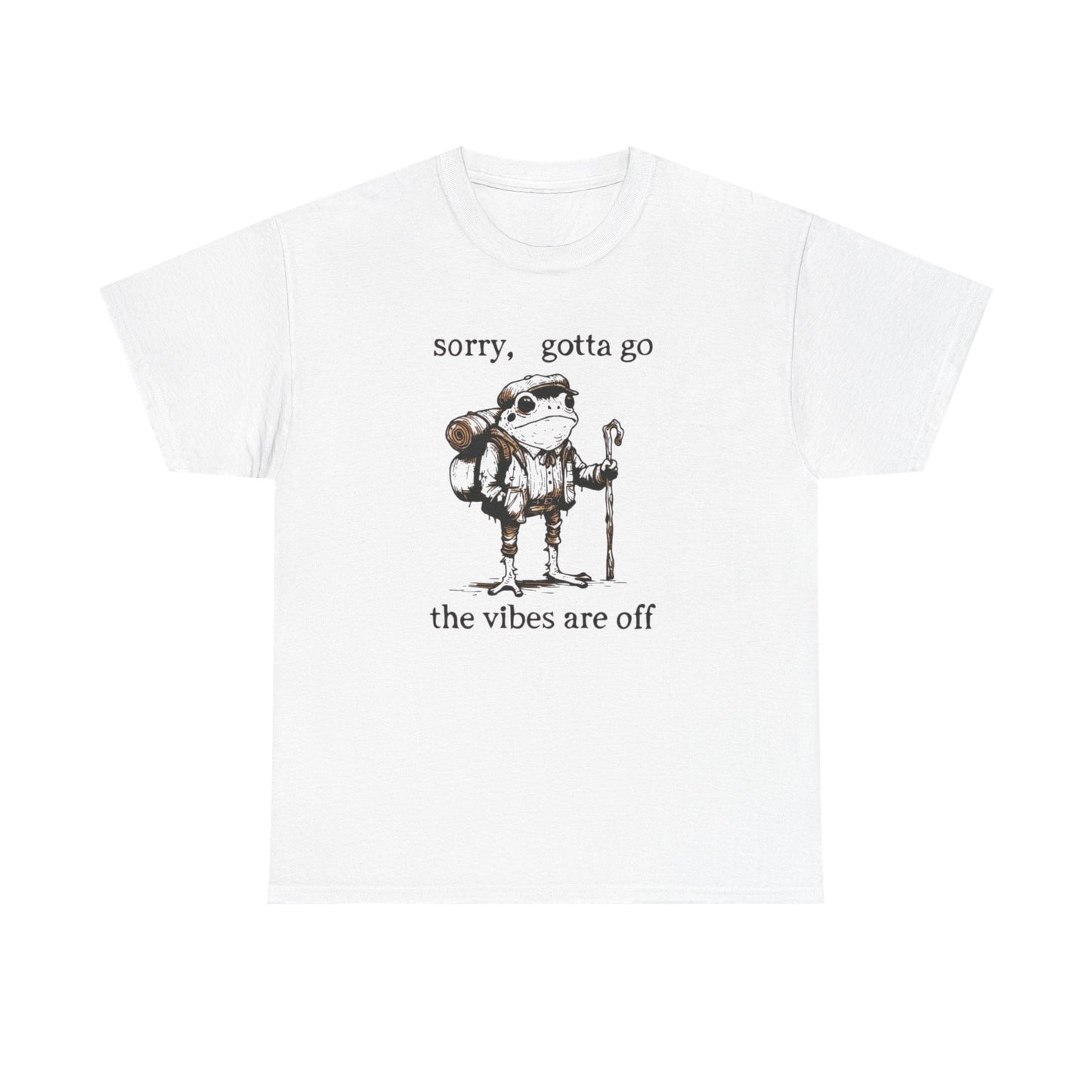 Funny Frog Vibes Graphic T Shirt Unisex Heavy Cotton Tee