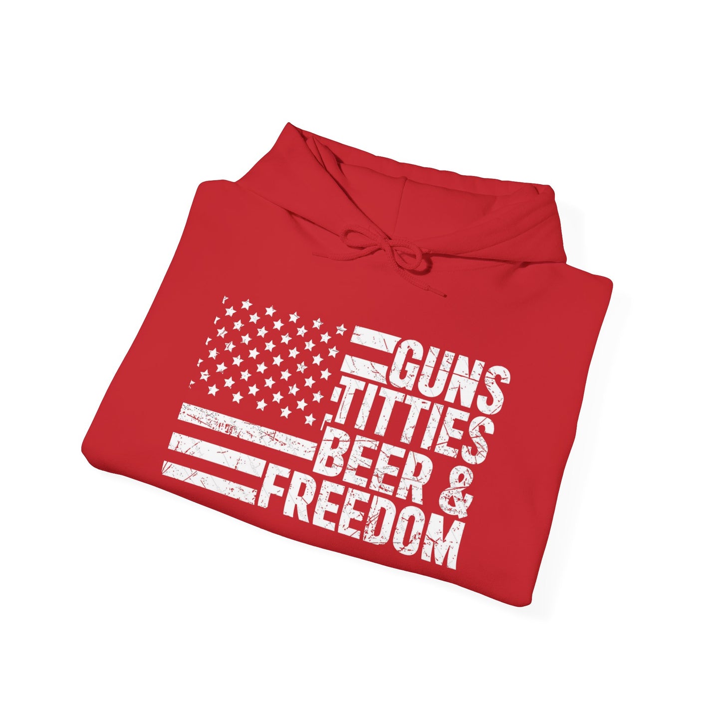Guns Beer Freedom Women Flag Graphic Hoodie Heavy Blend Sweatshirt NEW