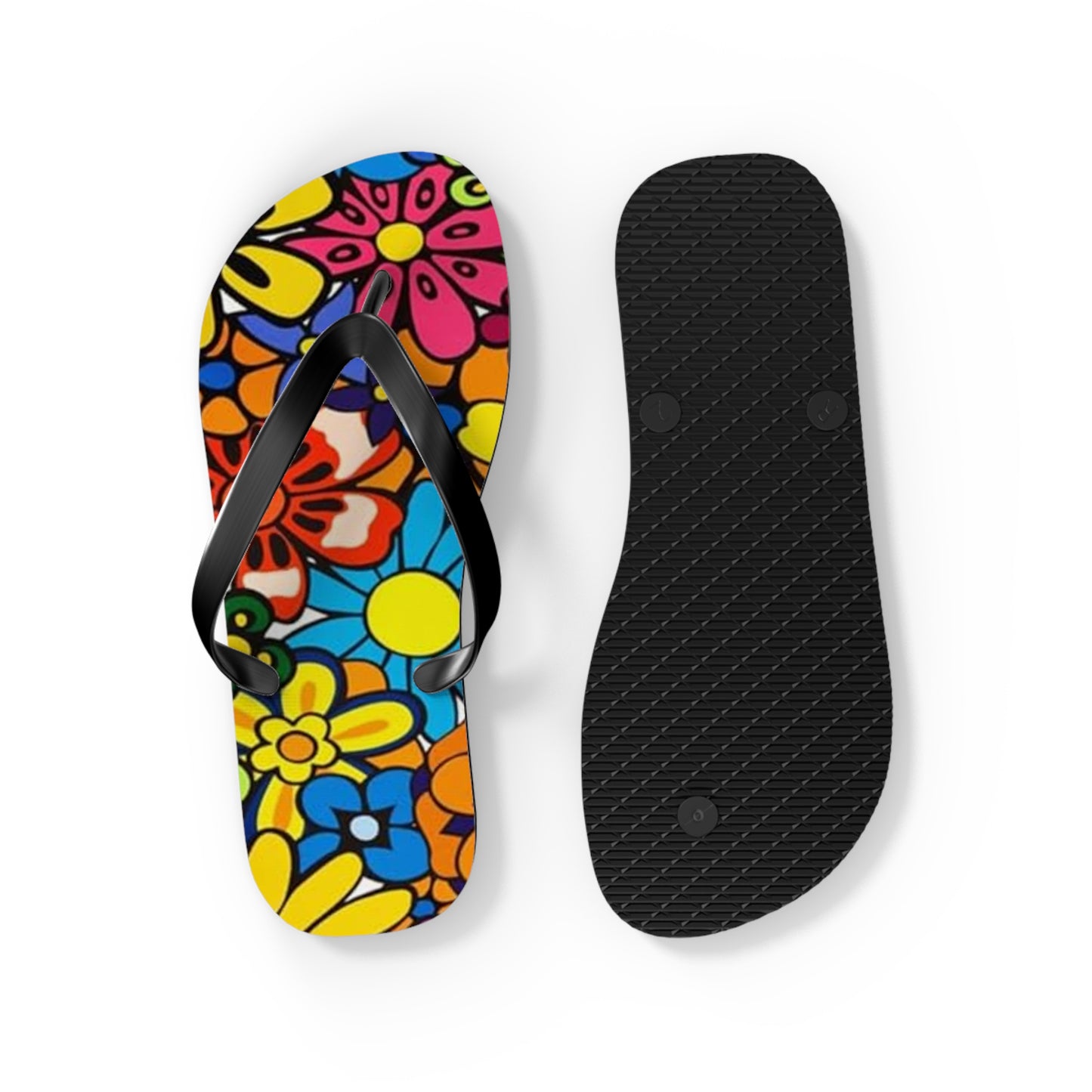 Waves And Sun Sandals Groovy Vibes Summer Flip Flops Slides BRAND NEW