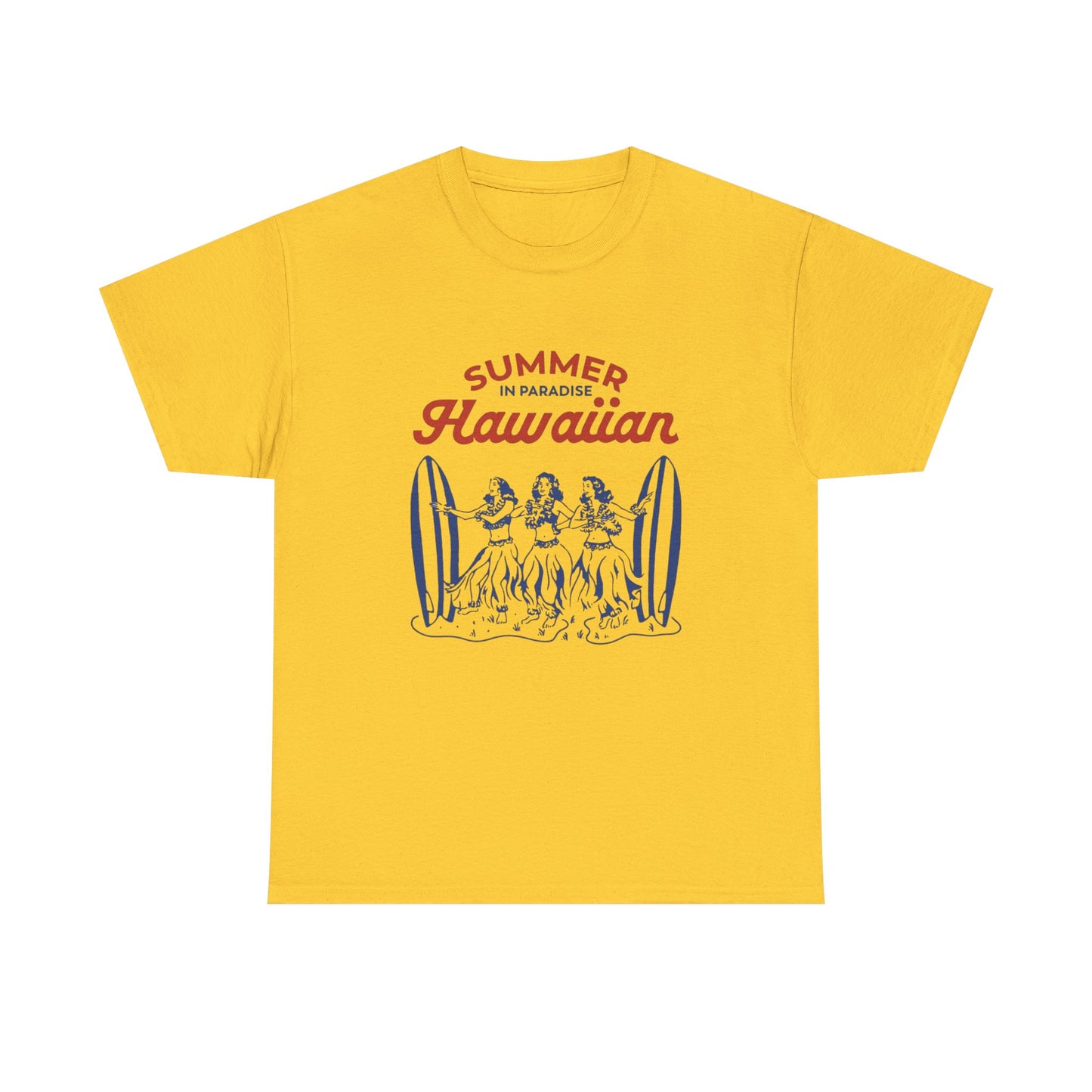 Summer In Hawaii Graphic T Shirt ADULT NEW Unisex Heavy Cotton Tee